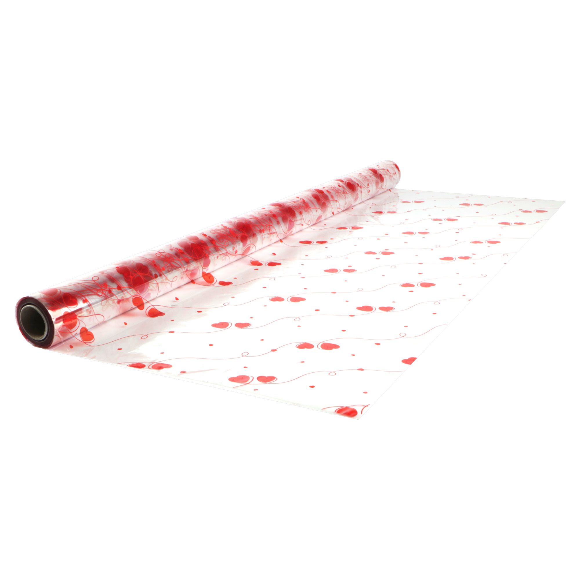 Afbeeldingen van Rol kadofolie 100 cm 50 mtr 30 my Hartjes assorti