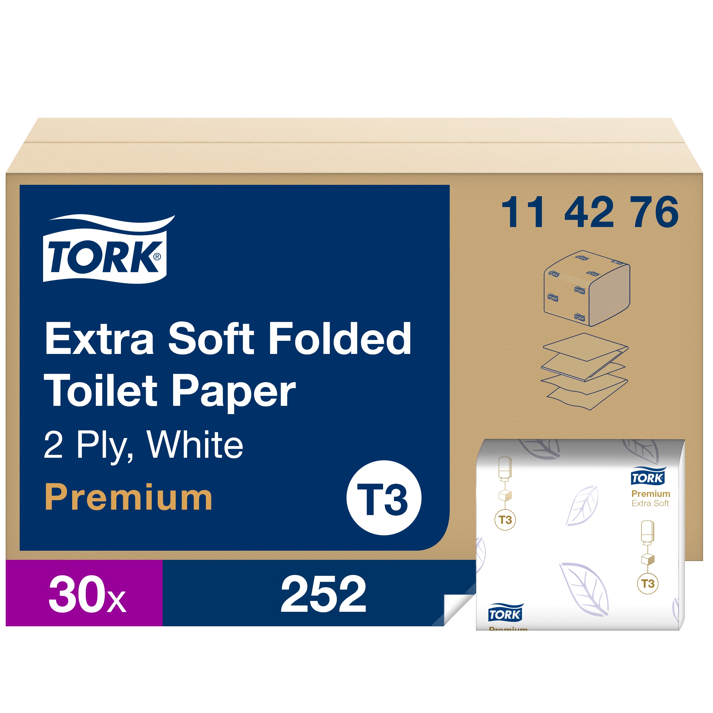 Afbeeldingen van Ds à 30x252 vel Tork premium toiletpapier