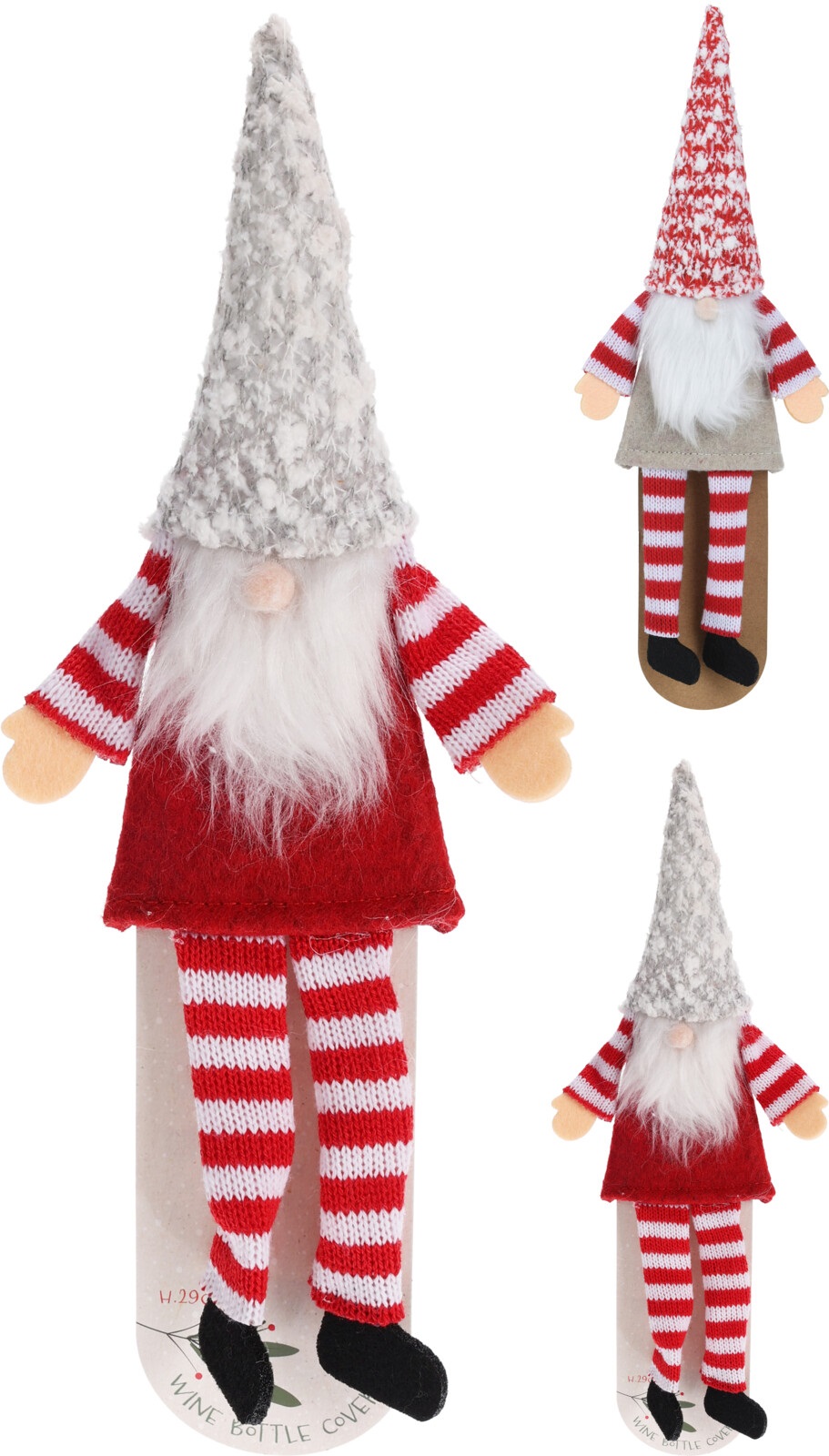 Afbeeldingen van Gnoom 29 cm voor wijnfles 2 assorti
