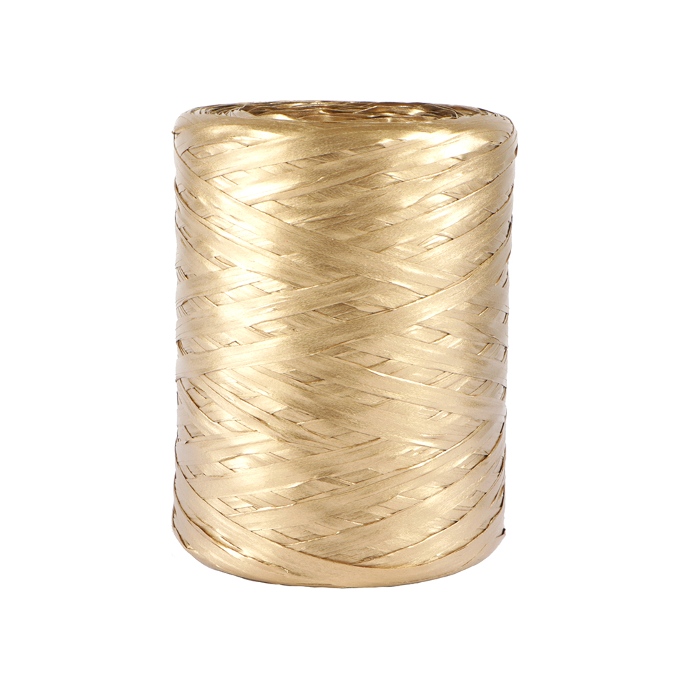 Afbeeldingen van Rol à 200 mtr raffia goud metallic 