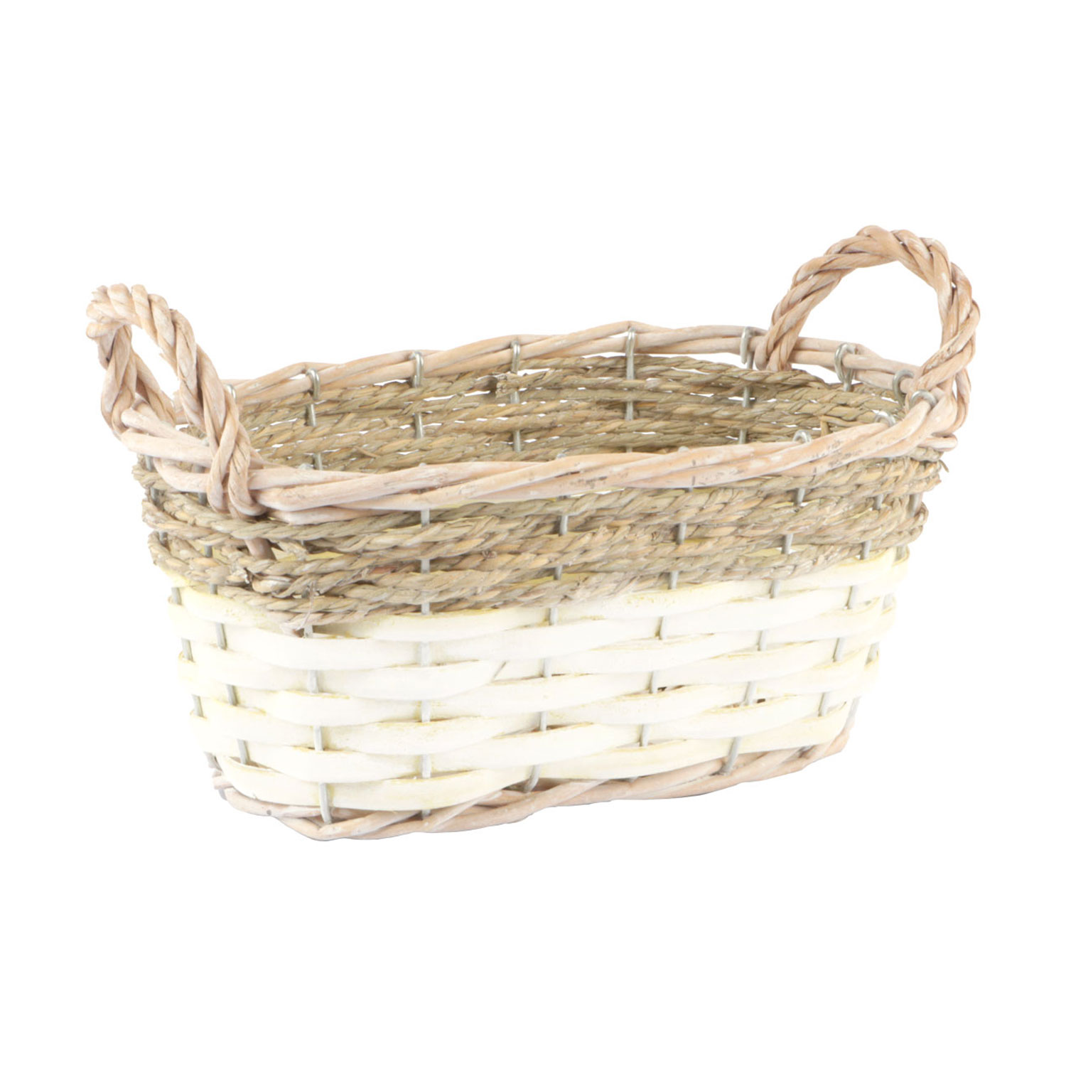 Afbeeldingen van Mand ovaal 29x20x12 cm  witte rand