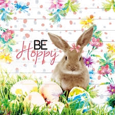 Afbeeldingen van Pak à 20 servet 33x33 cm 3 laags Paashaas Be hoppy (ucl)