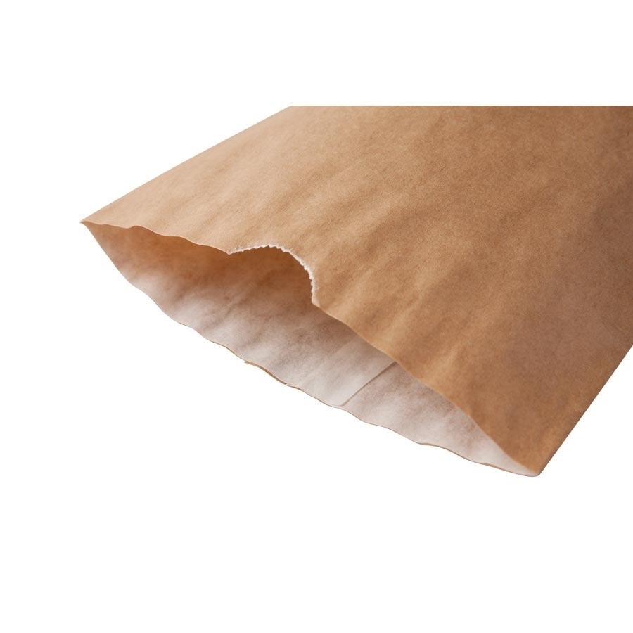 Afbeeldingen van Pak à 500 gevoerde snackzak 16,5+6x26 cm  bruin kraft