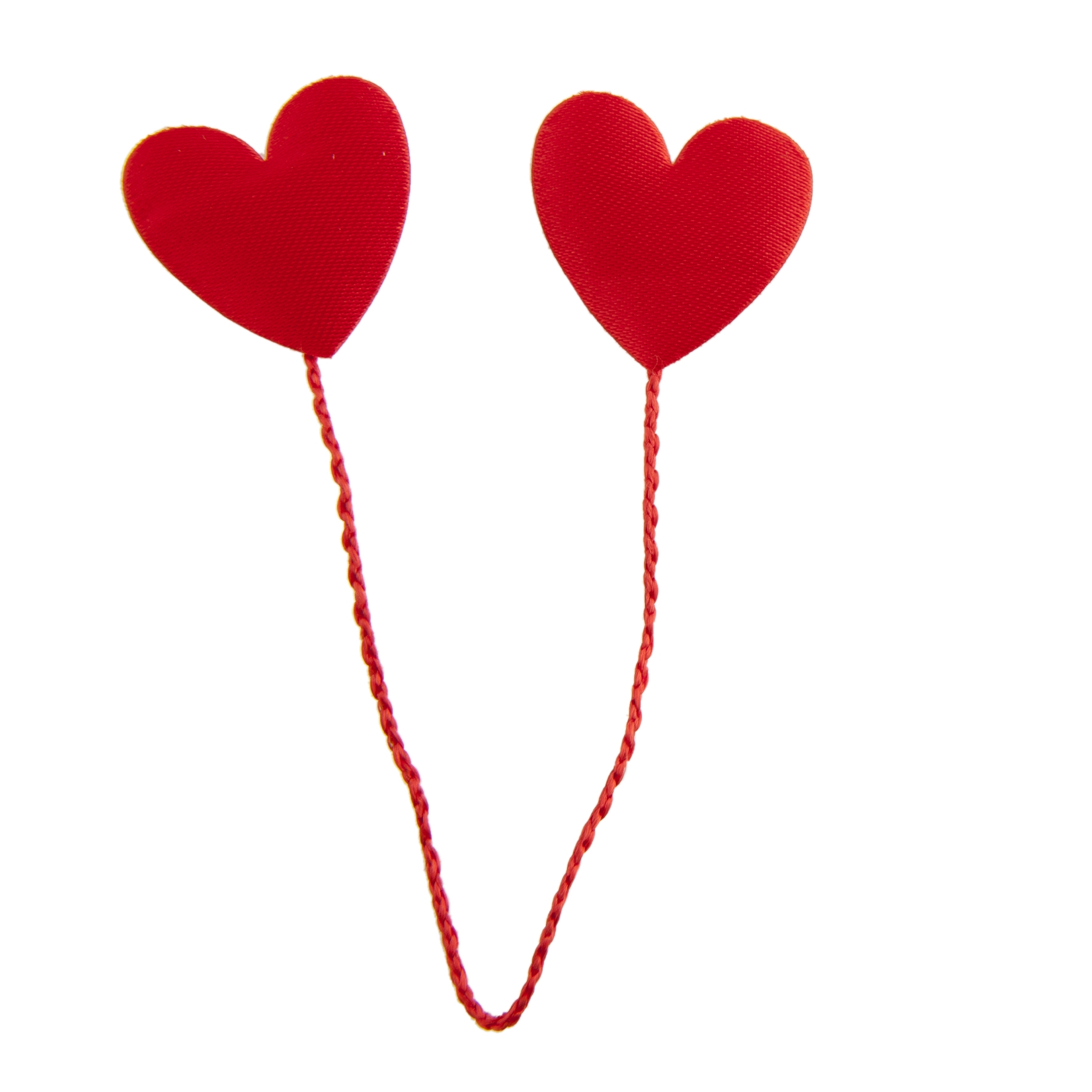 Afbeeldingen van Zak à 24 decoratie hartjes op draad r2,5 cm (uc)