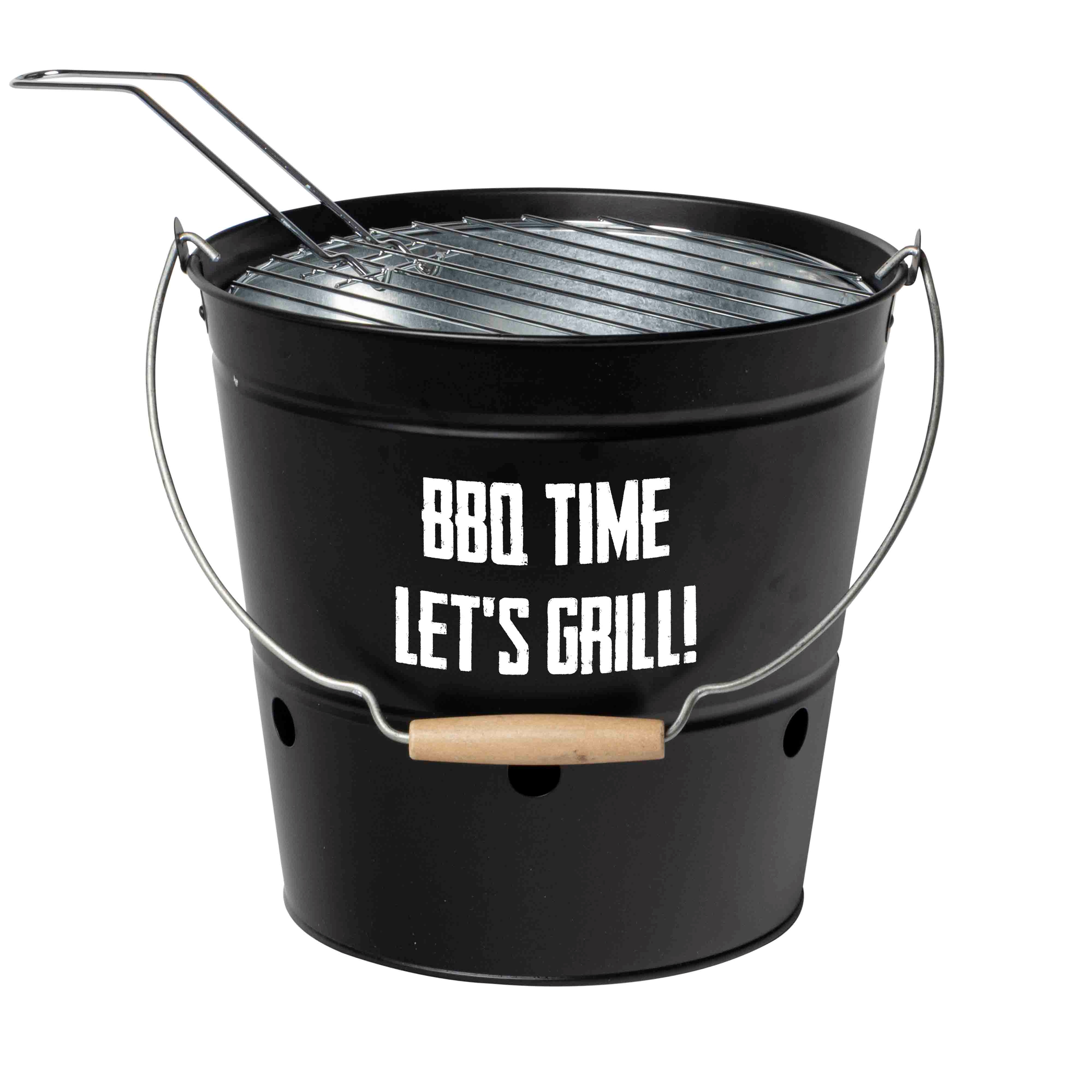 Afbeeldingen van BBQ emmer ø28/21x26 cm met vuurkorf en rooster