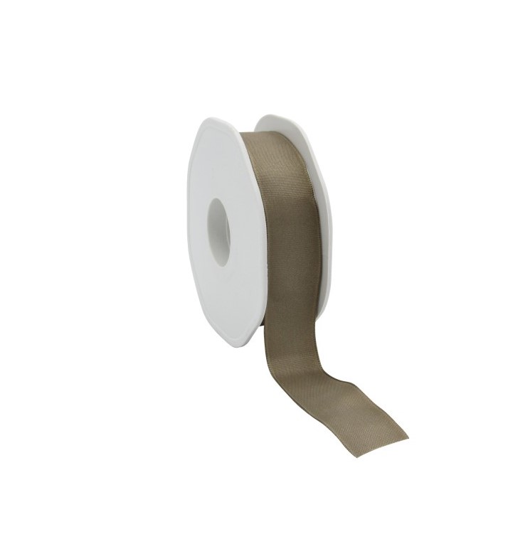 Afbeeldingen van Rol elegancelint bedraad 23 mm 20 mtr taupe