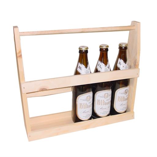 Afbeeldingen van Houten rek voor 5 flesjes (0,50ltr) (uc)