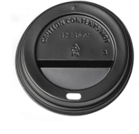 Afbeeldingen van Ds à 1000 deksel zwart plat tbv 12+16oz