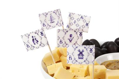 Afbeeldingen van Pak à 500 vlagprikker Delfts Blauw