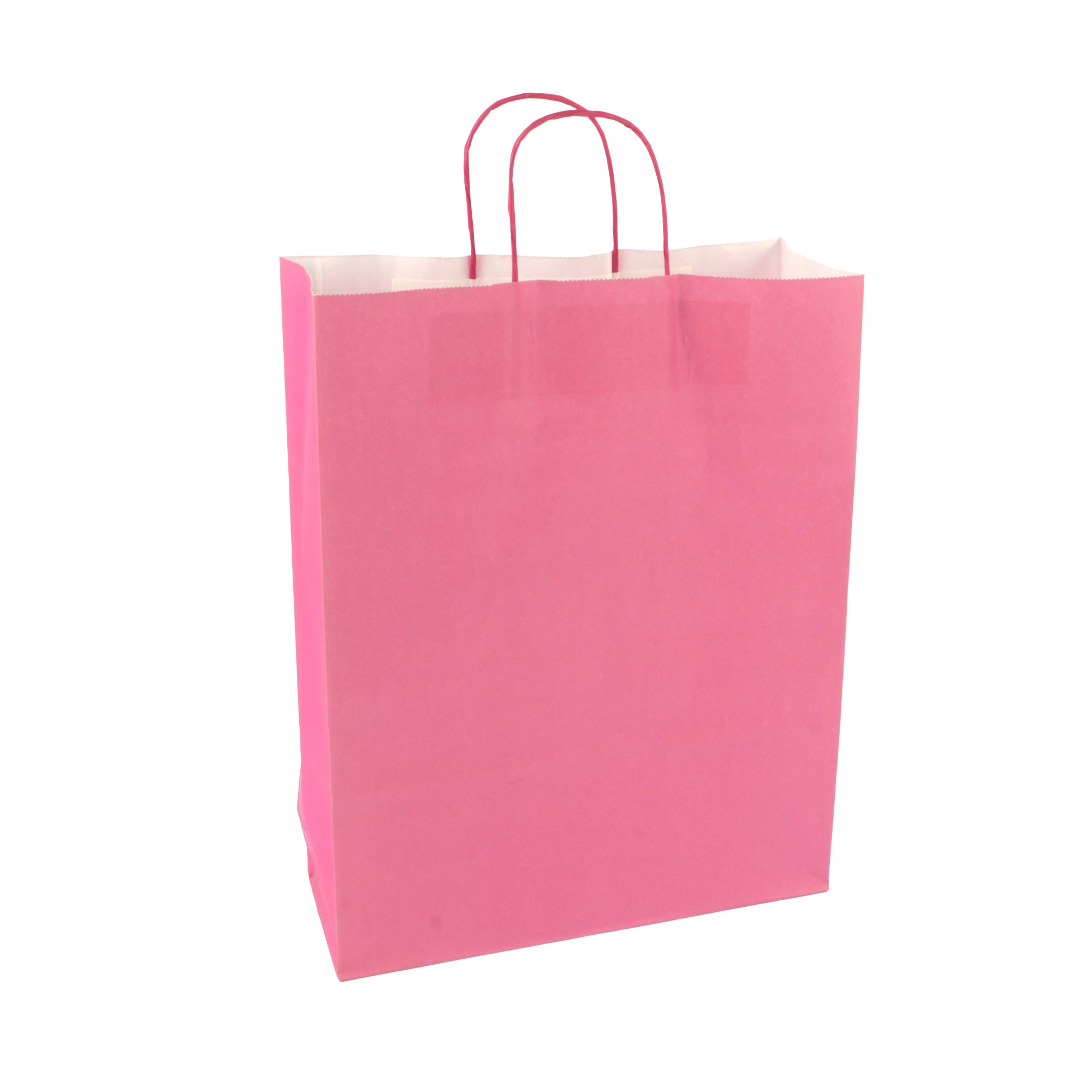 Afbeeldingen van Pak à 50 papieren tas fuchsia 32+12x41 cm 90grs
