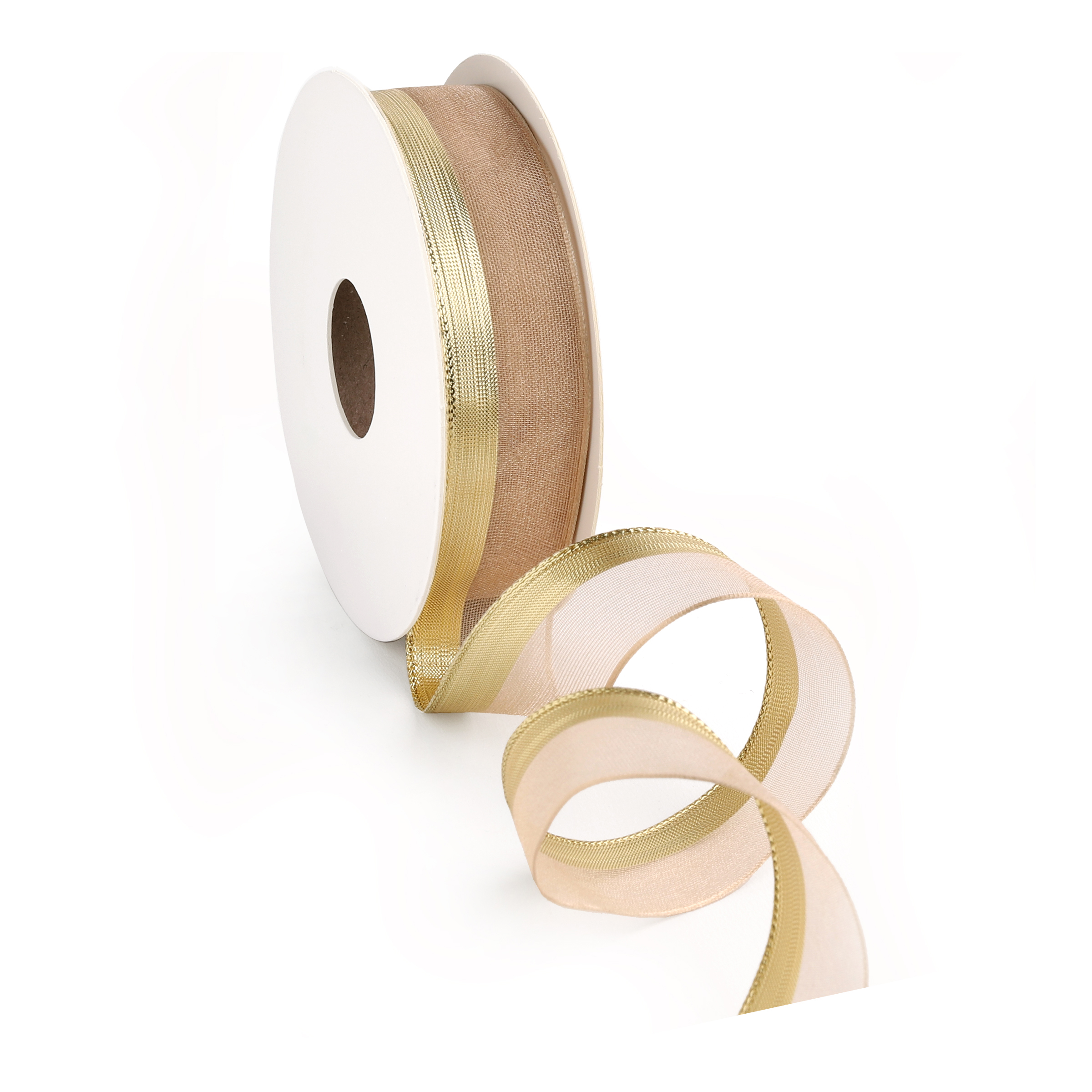 Afbeeldingen van Rol organzalint linea bedraad 25 mm 10 mtr rosé/goud