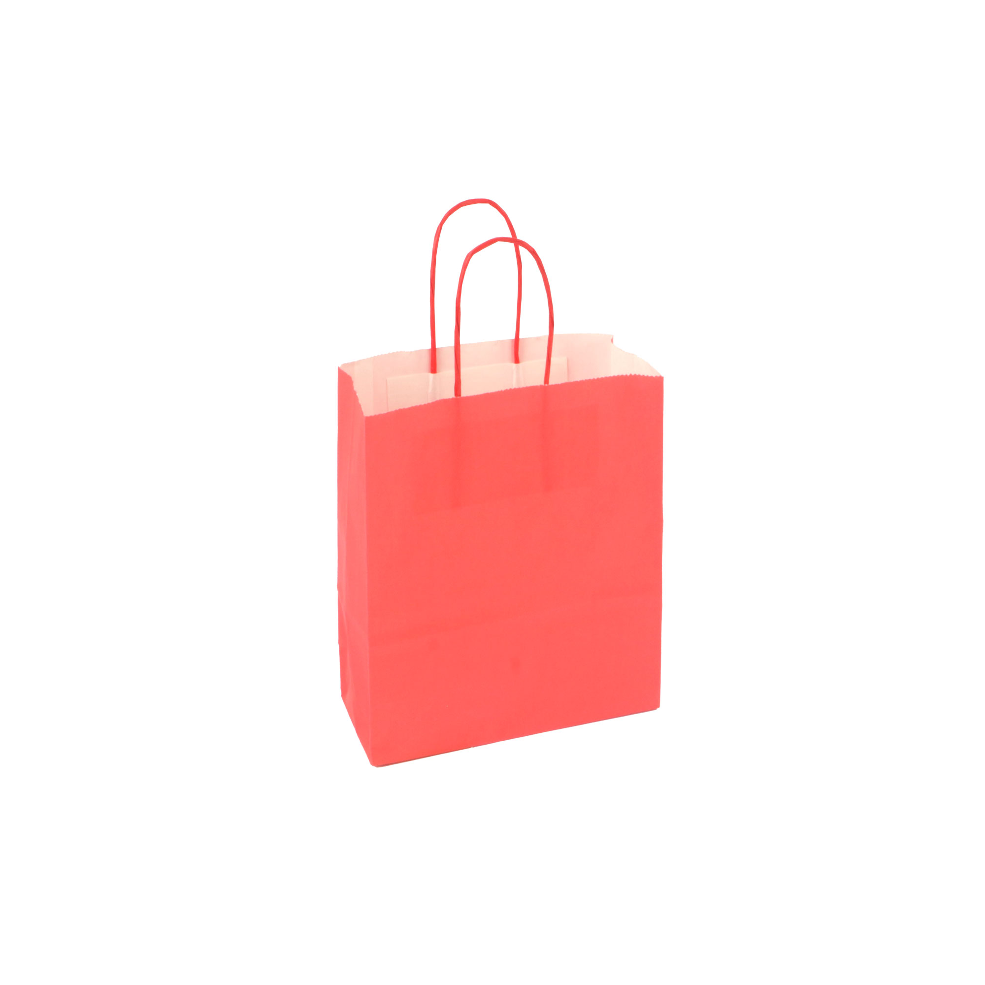 Afbeeldingen van Pak à 50 papieren tas rood 18+8x22 cm 90grs