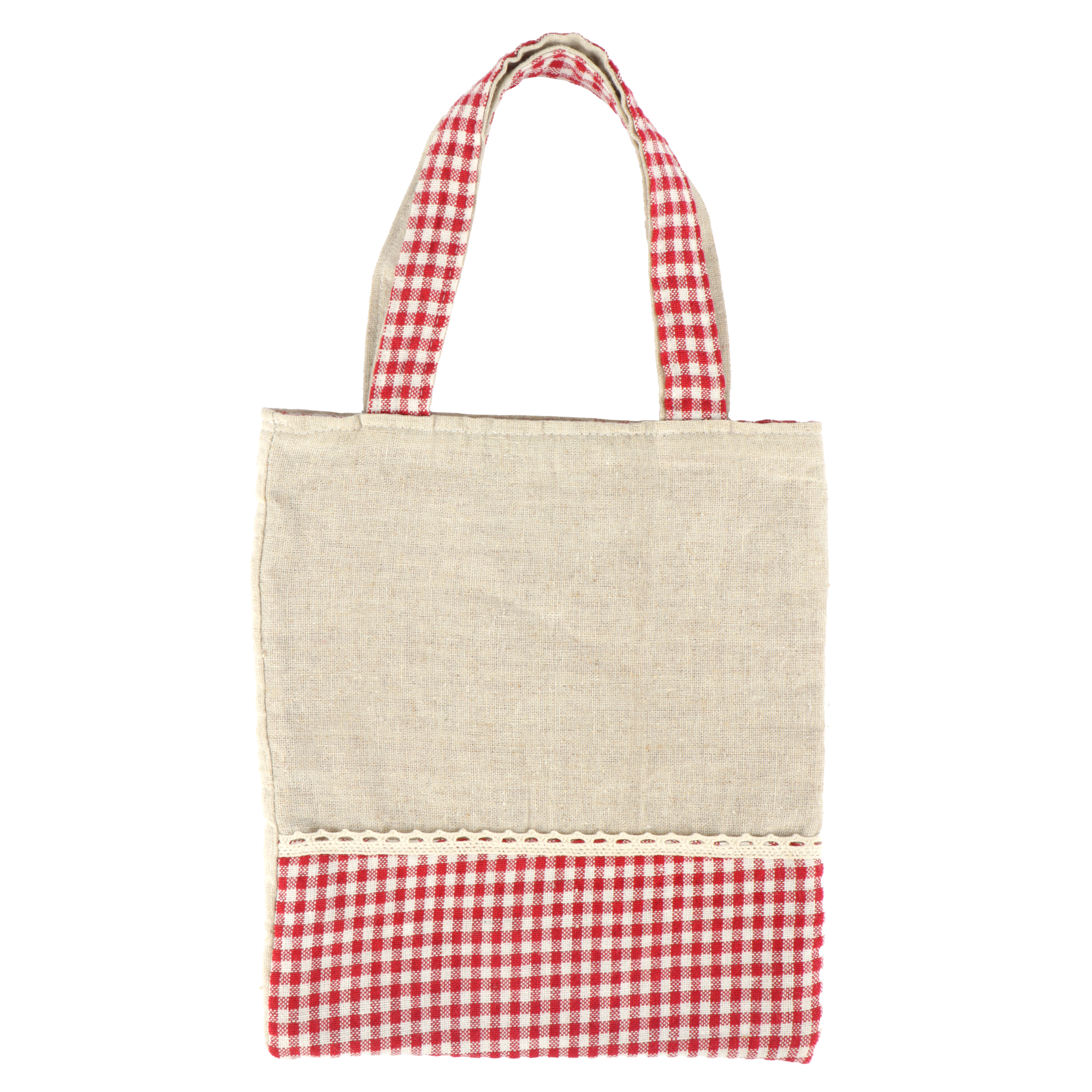 Afbeeldingen van Canvas tas 19x24 cm met 2 hengsels