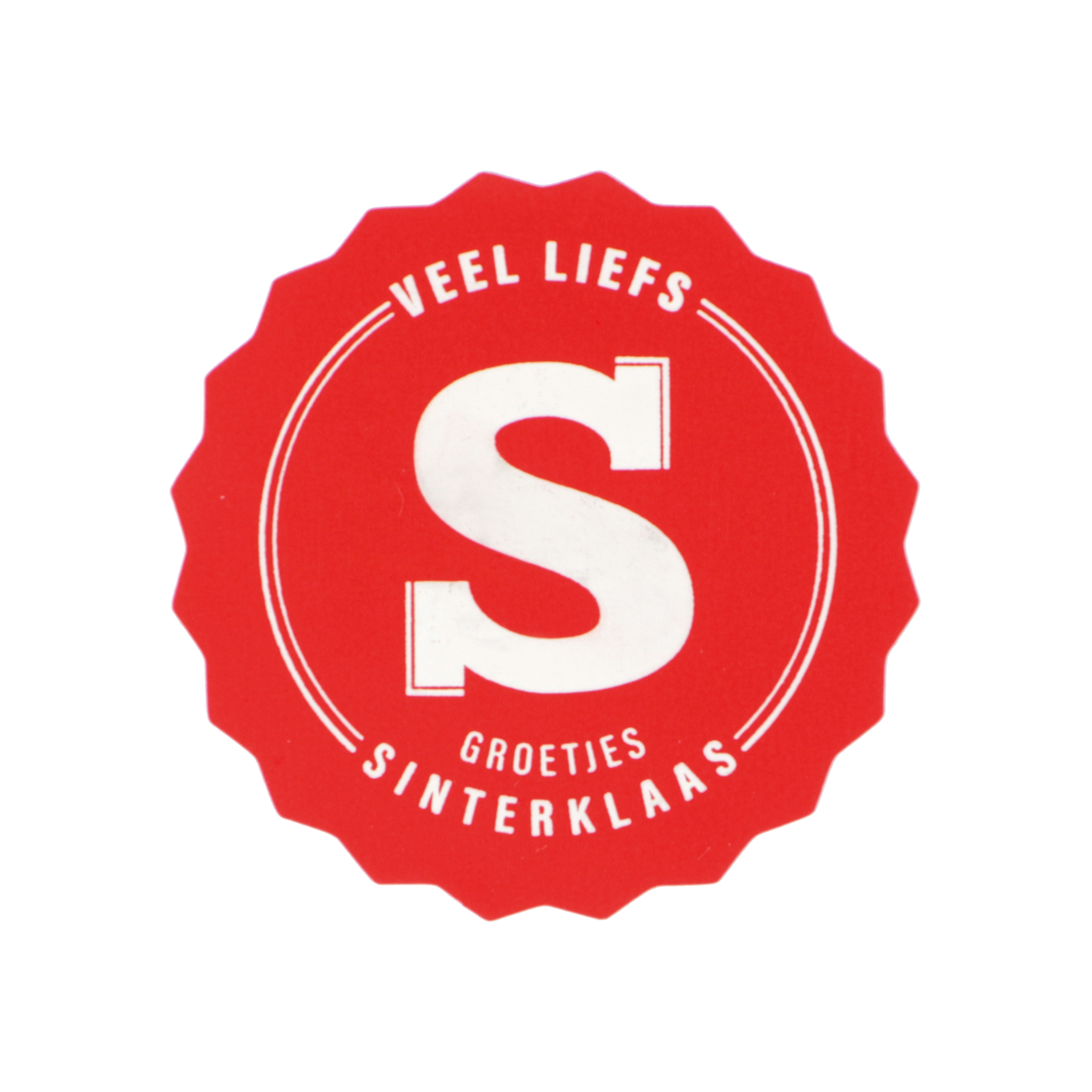 Afbeeldingen van Ds à 500 kado etiket 3,7 cm Veel liefs Sint 