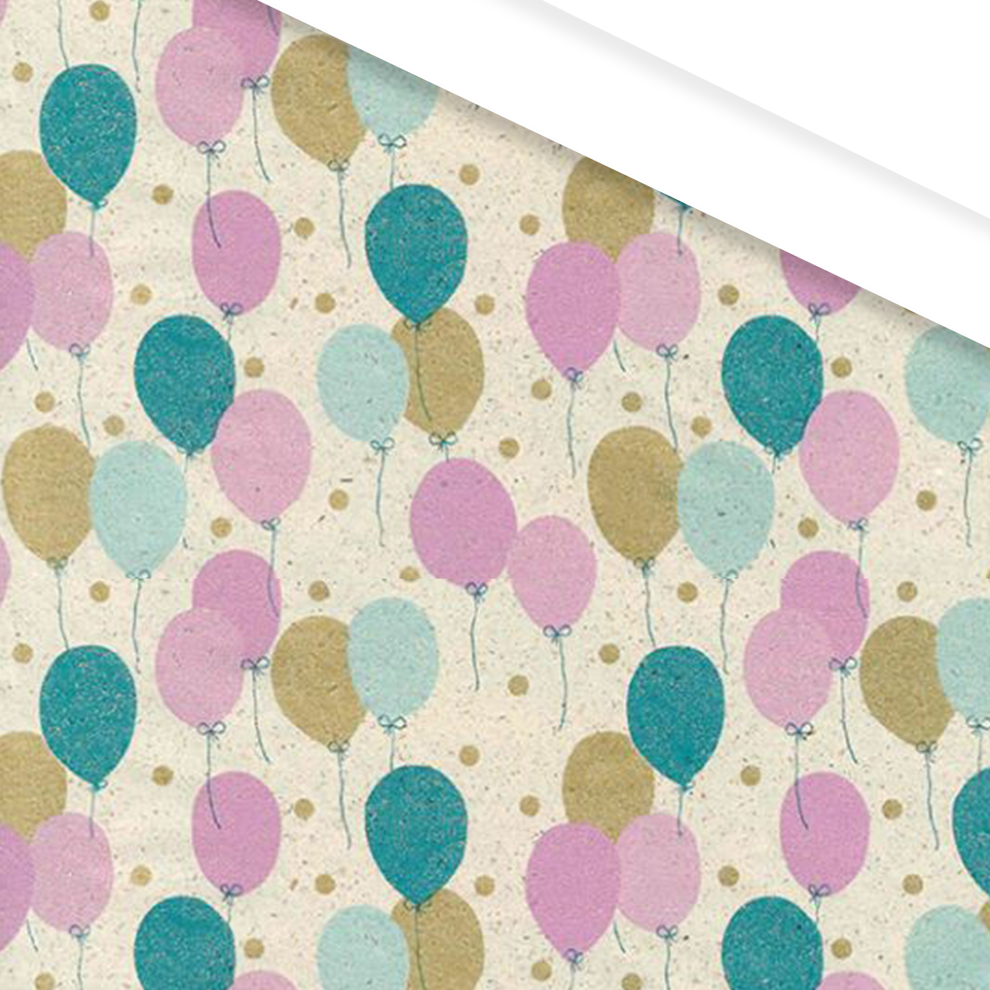 Afbeeldingen van Rol kadopapier 50 cm 100 mtr ballonnen