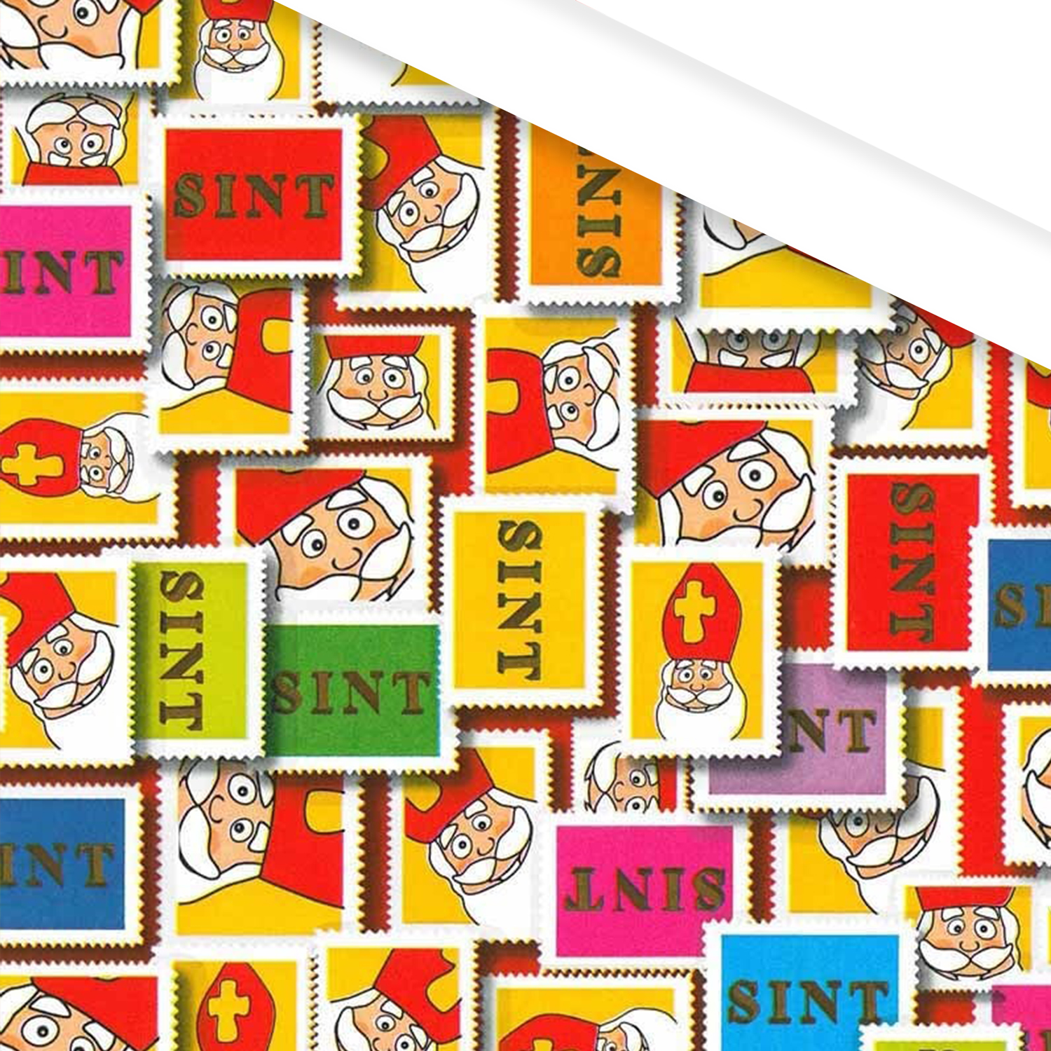 Afbeeldingen van Rol Sintpapier 30 cm 200 mtr Sint zegels