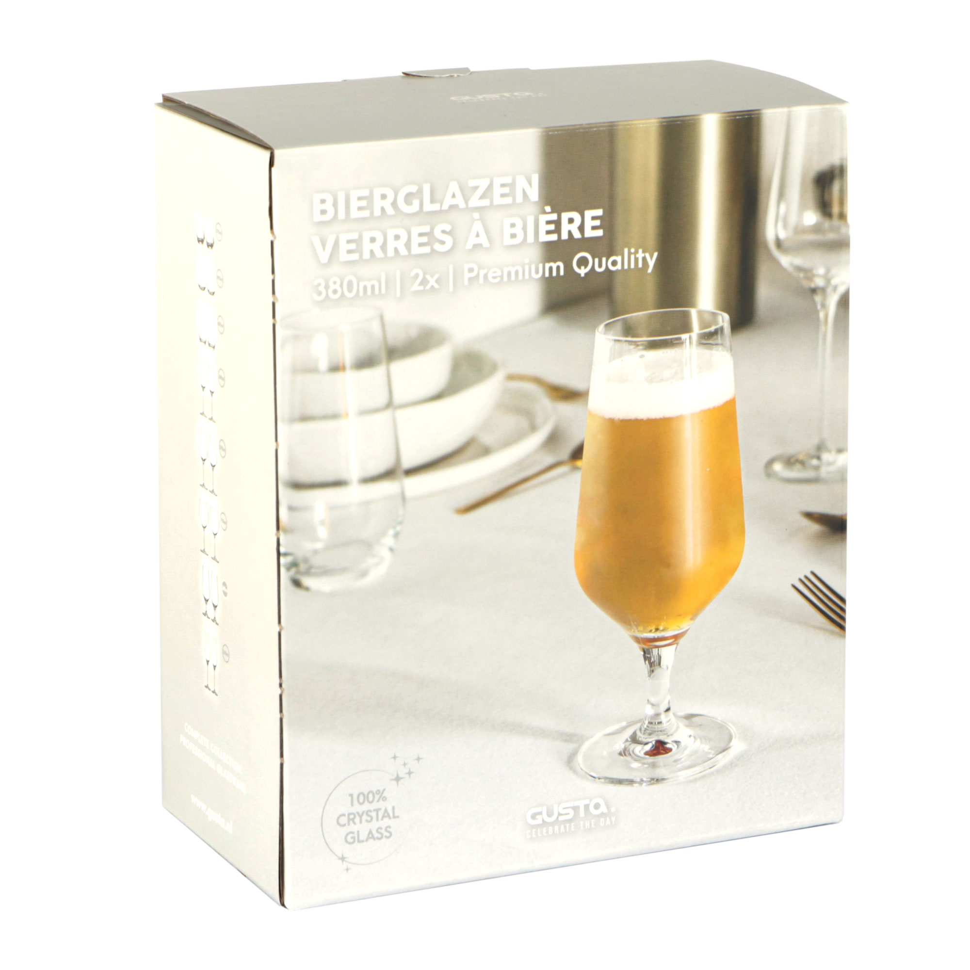 Afbeeldingen van Set à 2 bierglazen 380 ml Gusta Gastronomia (uc)