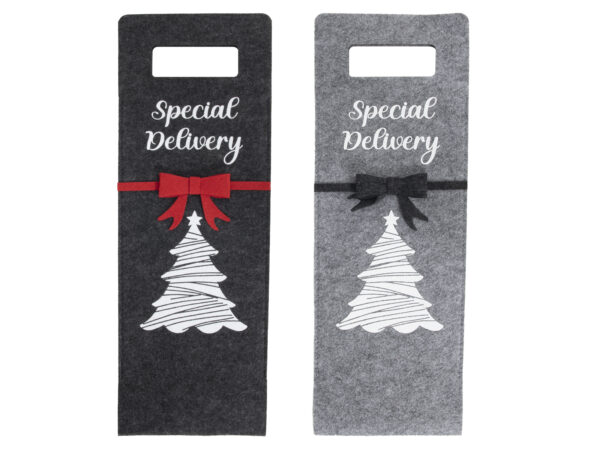 Afbeeldingen van Pak à 12 vilten flestas 14,5x41cm kerstboom assorti