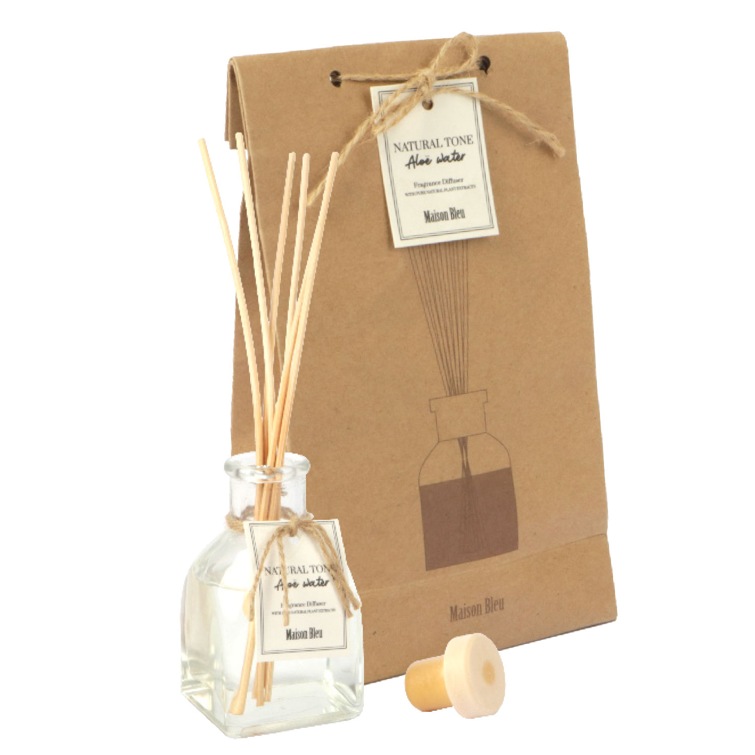 Afbeeldingen van Diffuser geurset in kartonnen geschenkzak