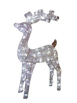 Afbeeldingen van Rendier wit staand 65x20x94 cm met led verlichting