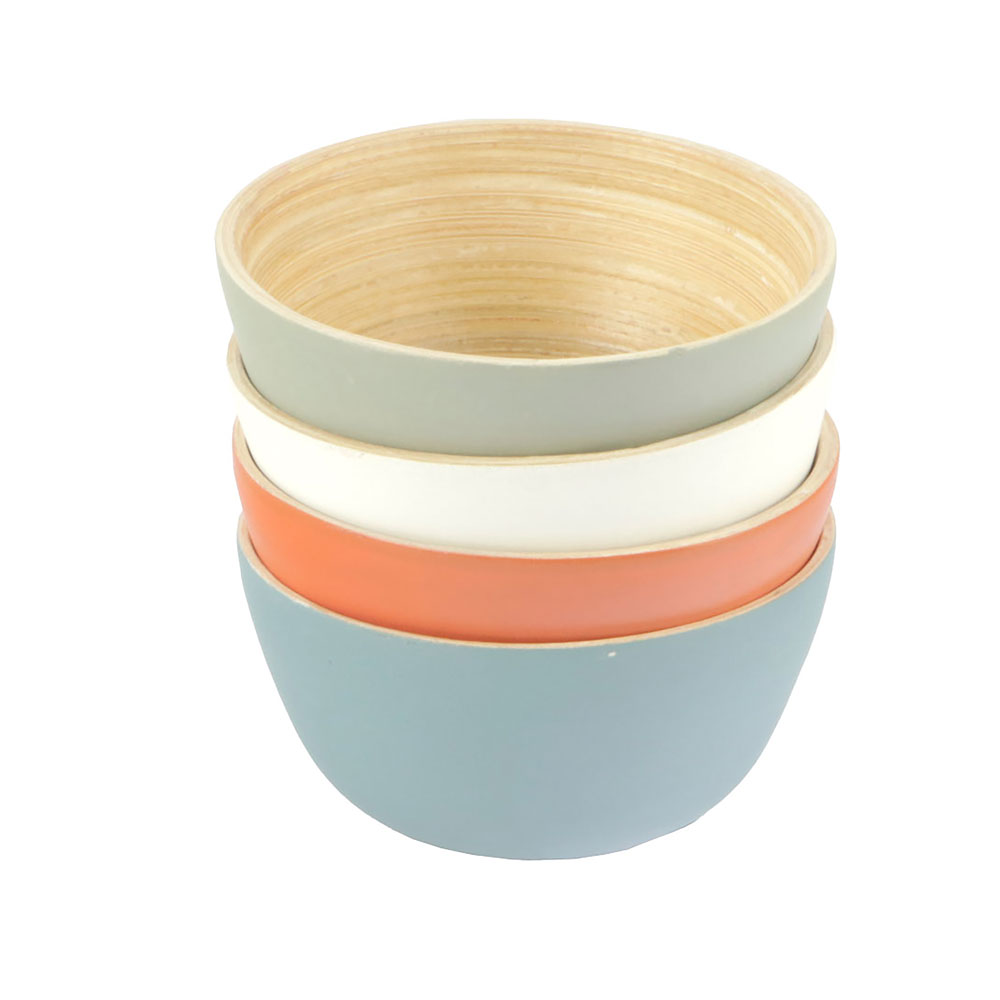 Afbeeldingen van Bamboe schaaltje 10x5 cm assorti