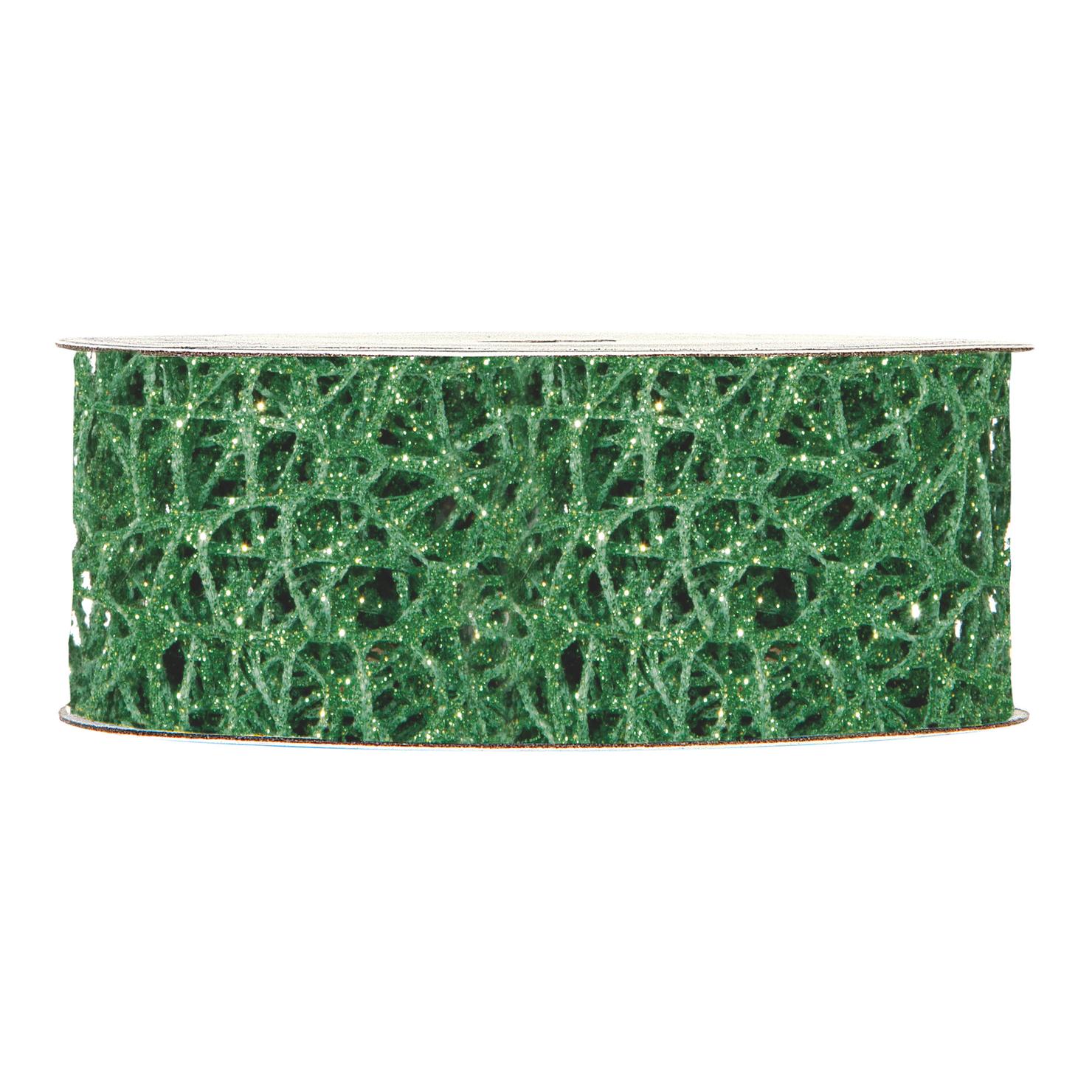 Afbeeldingen van Rol weblint crispy 40 mm 10 mtr glitter groen