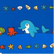 Afbeeldingen van Rol kadopapier 50 cm/250 mtr Dolfijn blauw (uc)