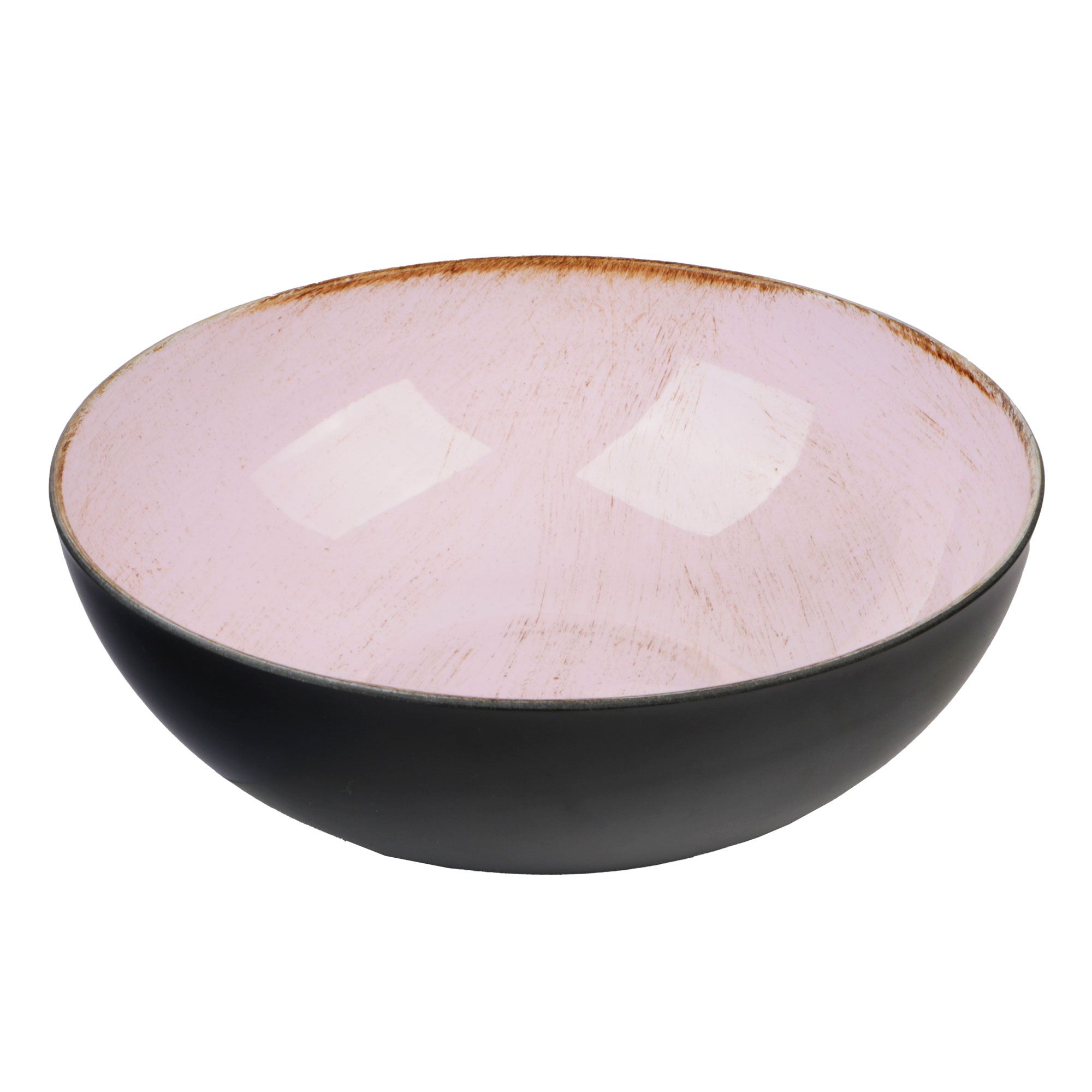 Afbeeldingen van Kunststof schaal 25x9 cm bruin/roze