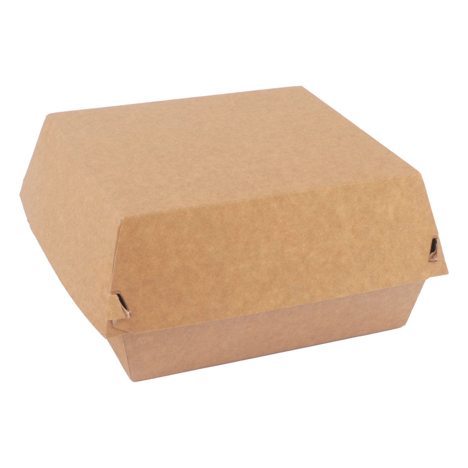 Afbeeldingen van Ds à 400 kartonnen hamburgerbak 11,5x11,5x8 cm bruin/wit