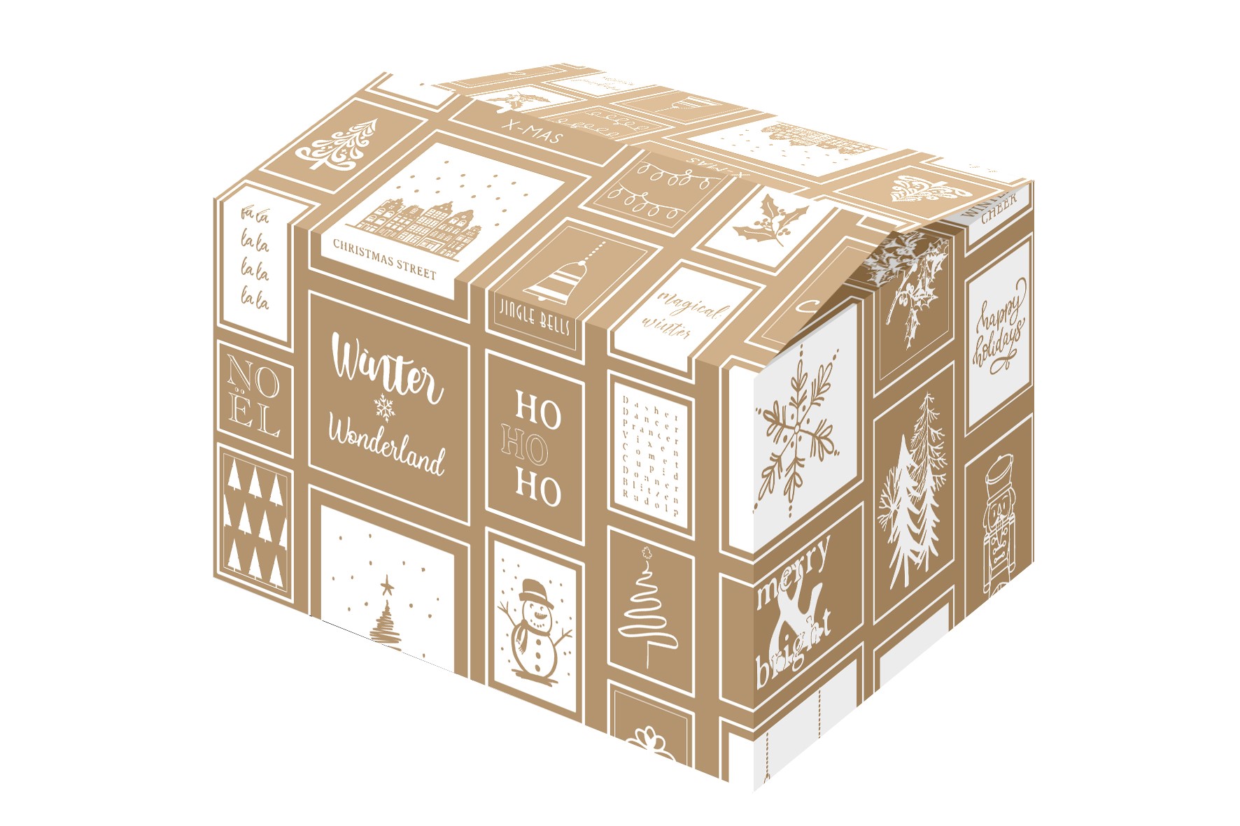 Afbeeldingen van Kerstdoos H200 Frames White 59x39x20 cm (uc)