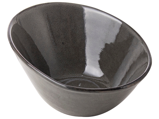 Afbeeldingen van Keramiek tapas schaaltje ovaal 14x11,8 cm Soenil donkergrijs (uc)