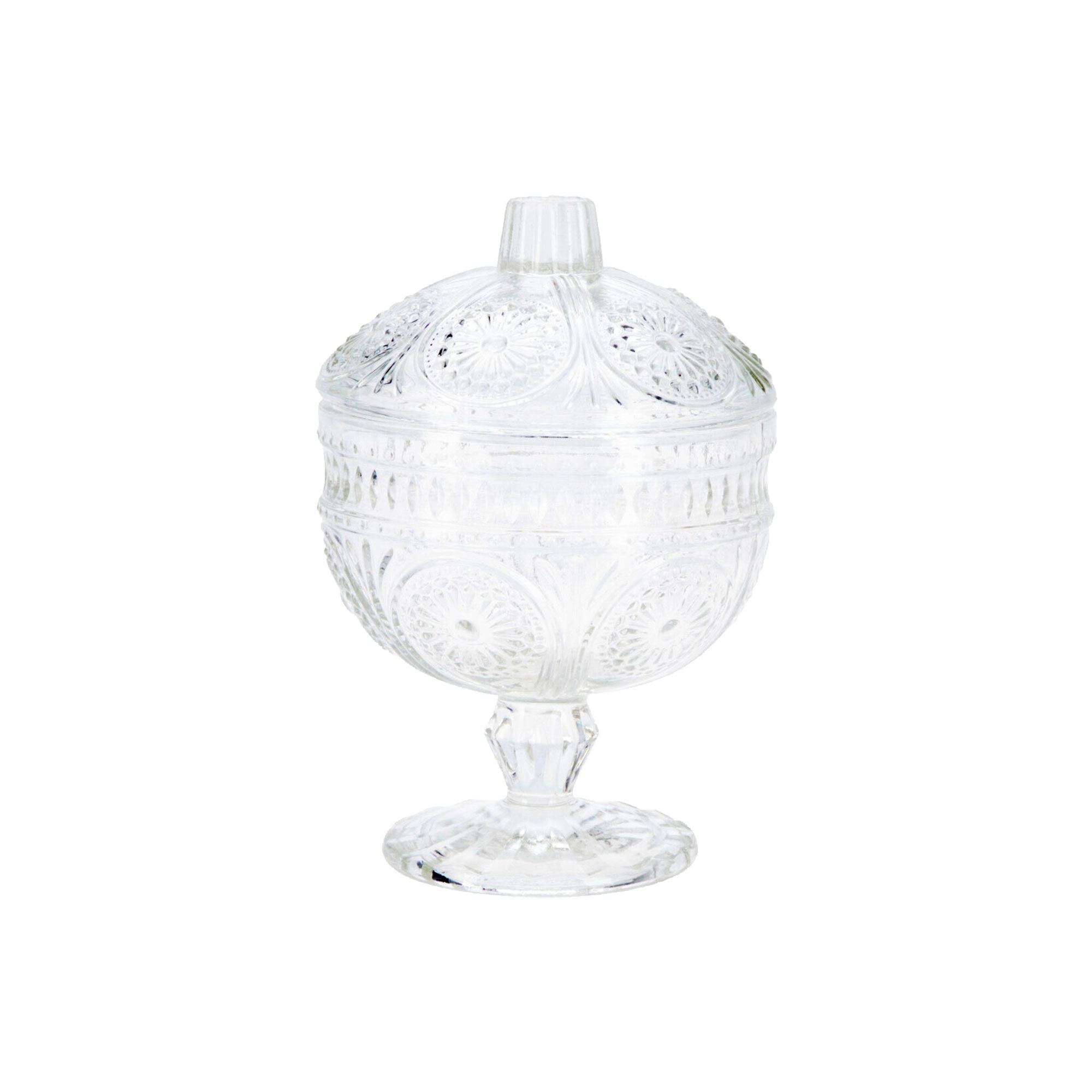 Afbeeldingen van Bonbonniere glas 9,7x14,8 cm met deksel 