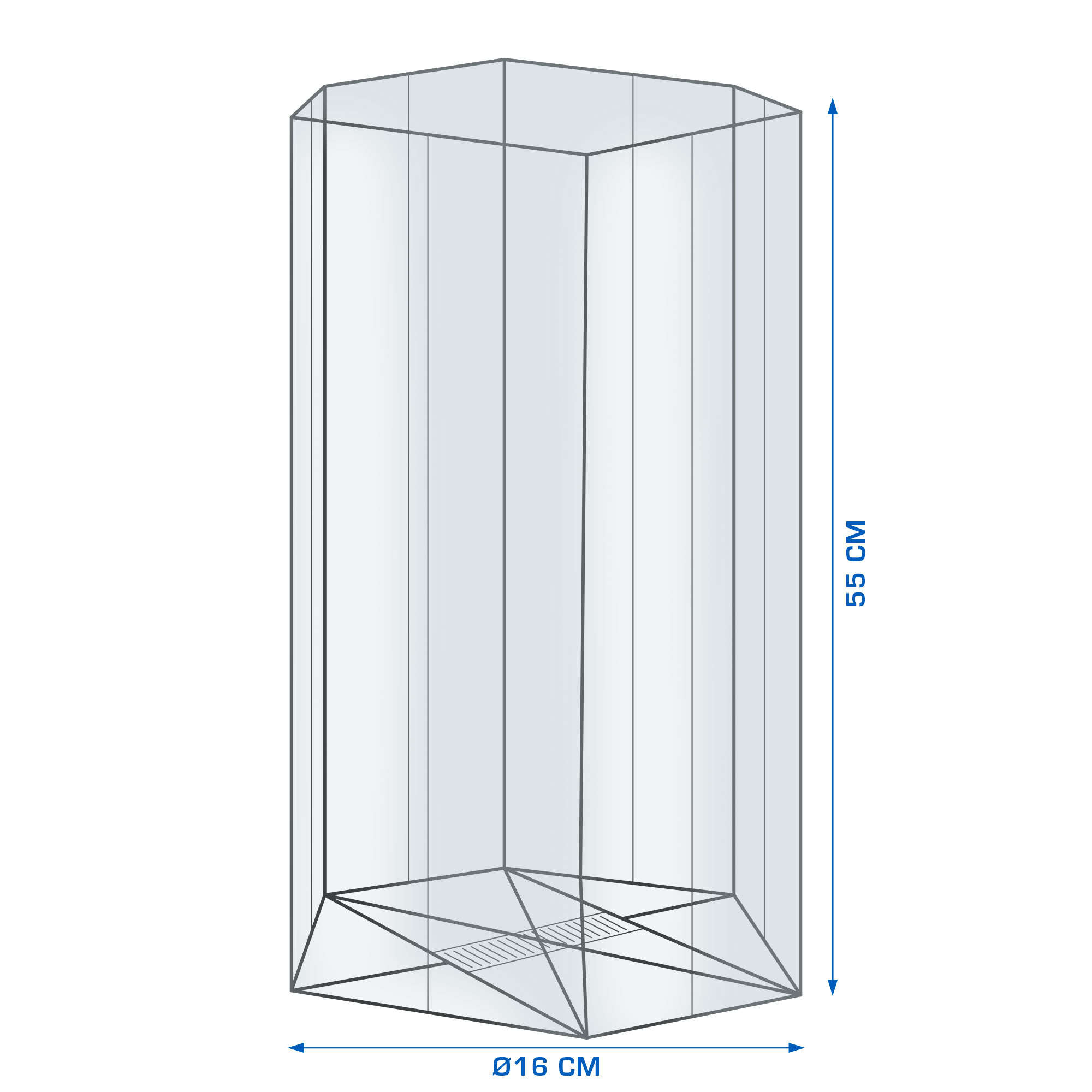 Afbeeldingen van Ds à 250 diamantzak ø16x55 cm glashelder  