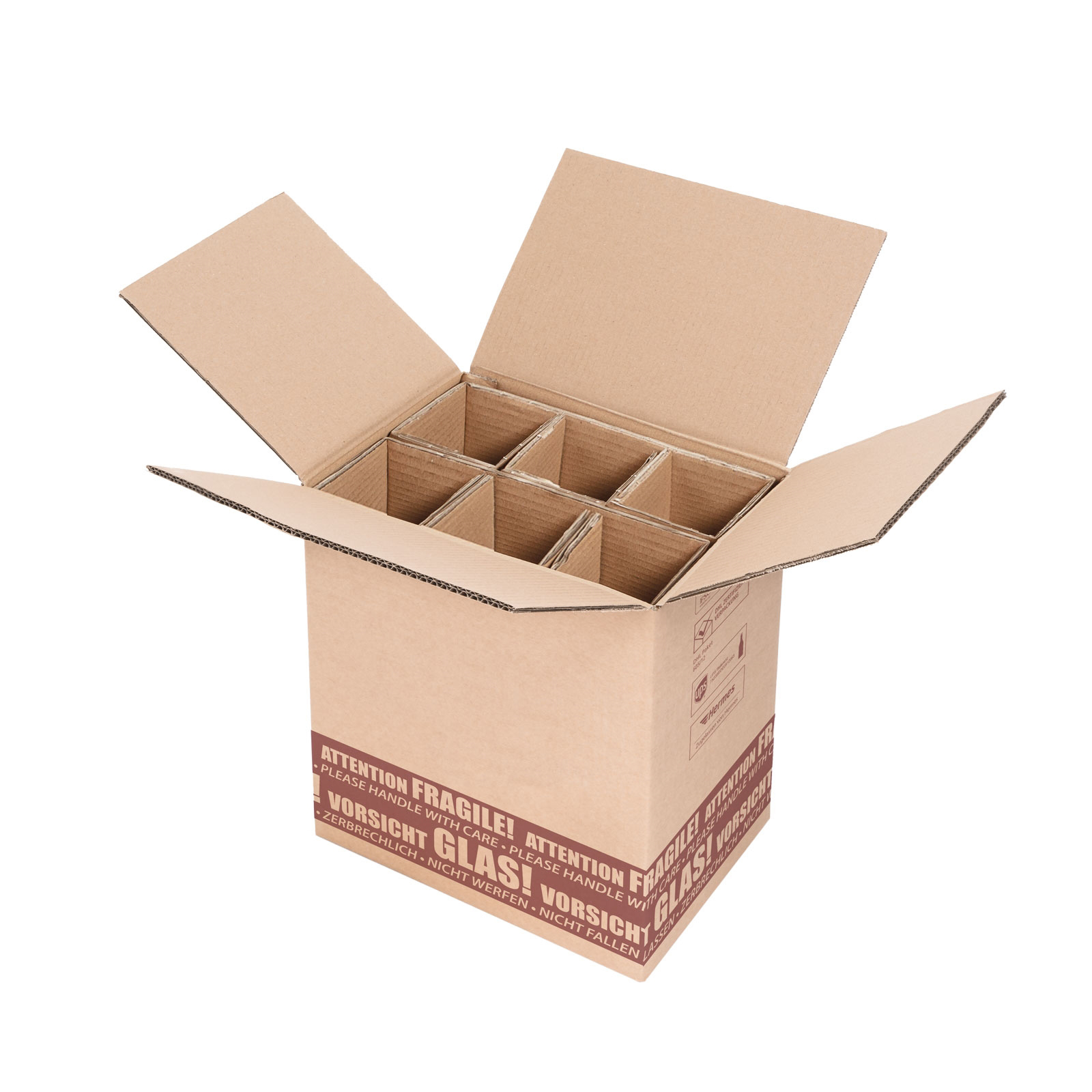 Afbeeldingen van Verzenddoos voor 6 flessen incl interieur