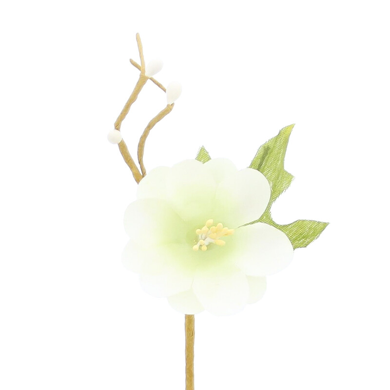 Afbeeldingen van Ds à 96 decoratie lentebloesem r3x5 cm steker 5,5 cm licht groen