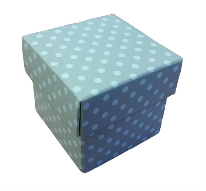 Afbeeldingen van Pak à 10 kadodoos met stipdeksel 5x5x5 cm