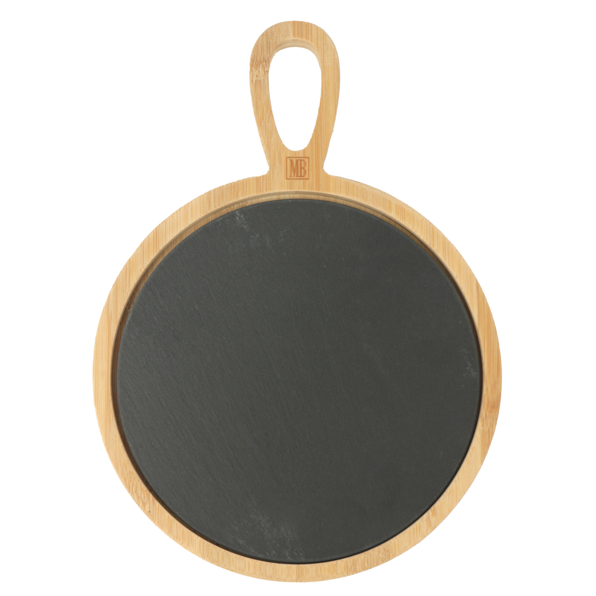 Afbeeldingen van Bamboe snijplank 20x28x1 cm met leisteen 