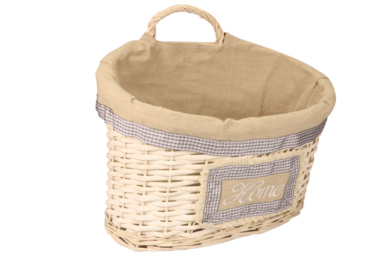 Afbeeldingen van Mand ovaal 38x28x17 cm Home wit