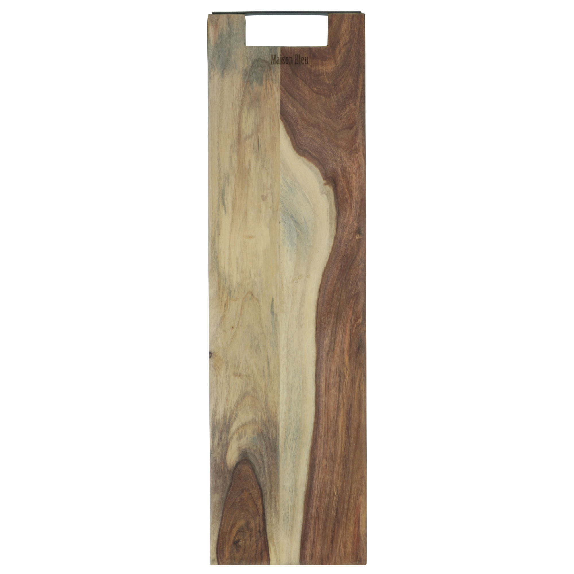 Afbeeldingen van Rosewood serveerplank 69x20x1,7 cm met metalen greep (uc)