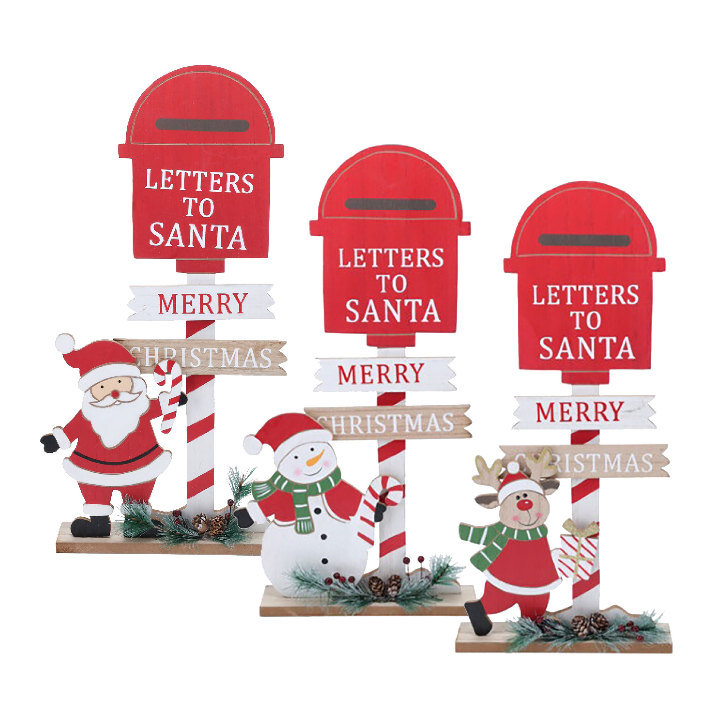 Afbeeldingen van Decoratie brievenbus 26x5x50,5 cm Kerst assorti