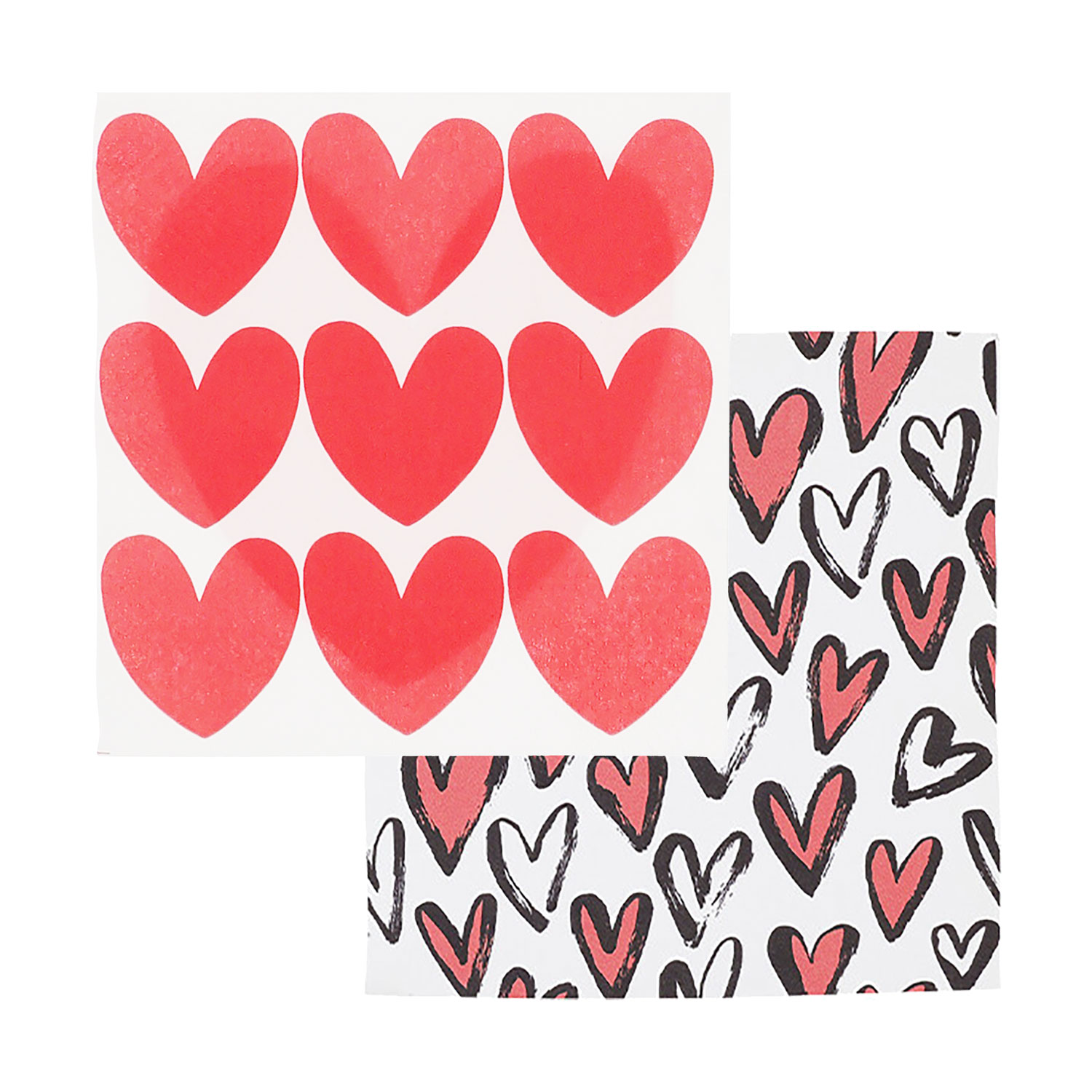 Afbeeldingen van Pak à 16 servetten 33x33 cm hart assorti