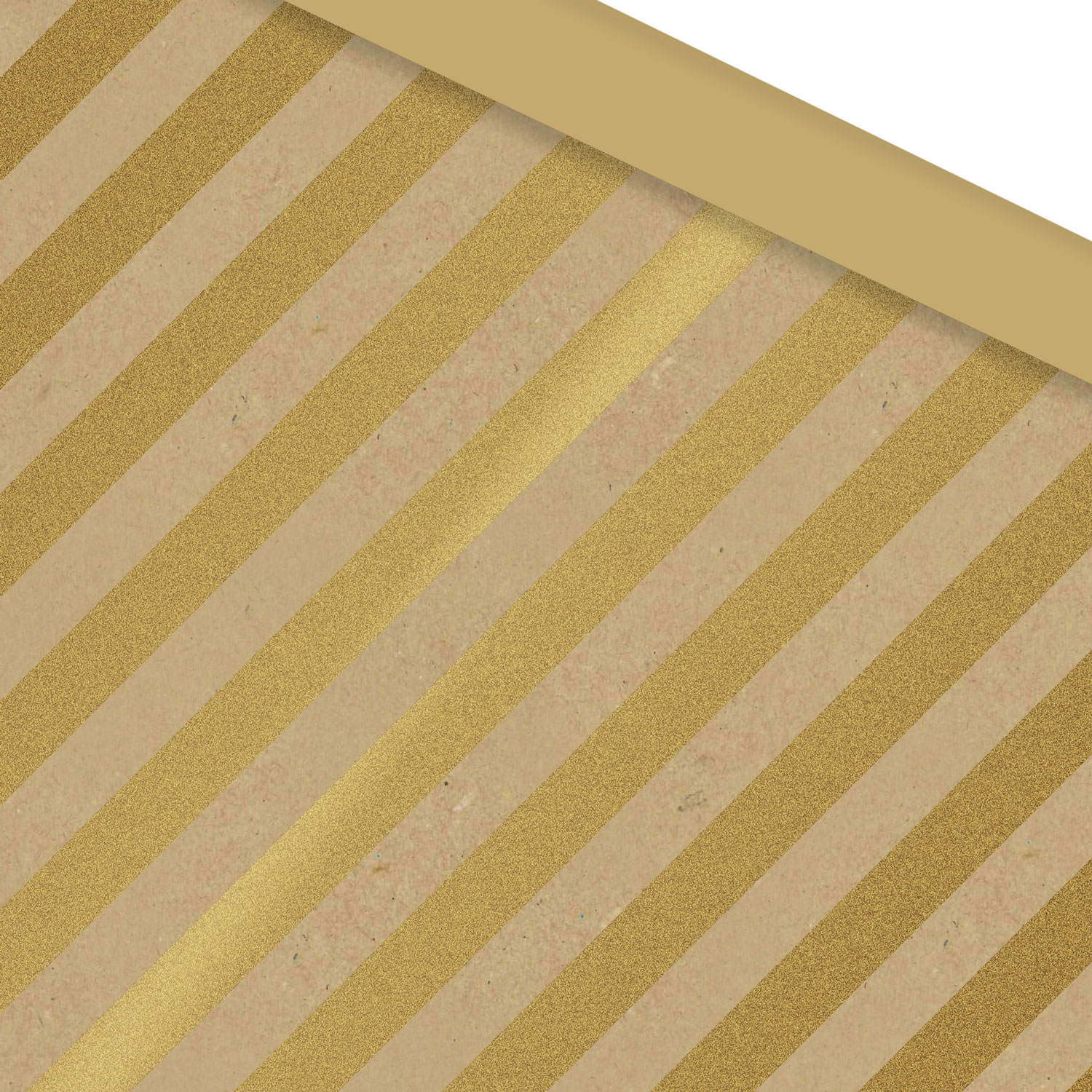 Afbeeldingen van Rol Kadopapier 50 cm 100 mtr diagonale gouden streep 