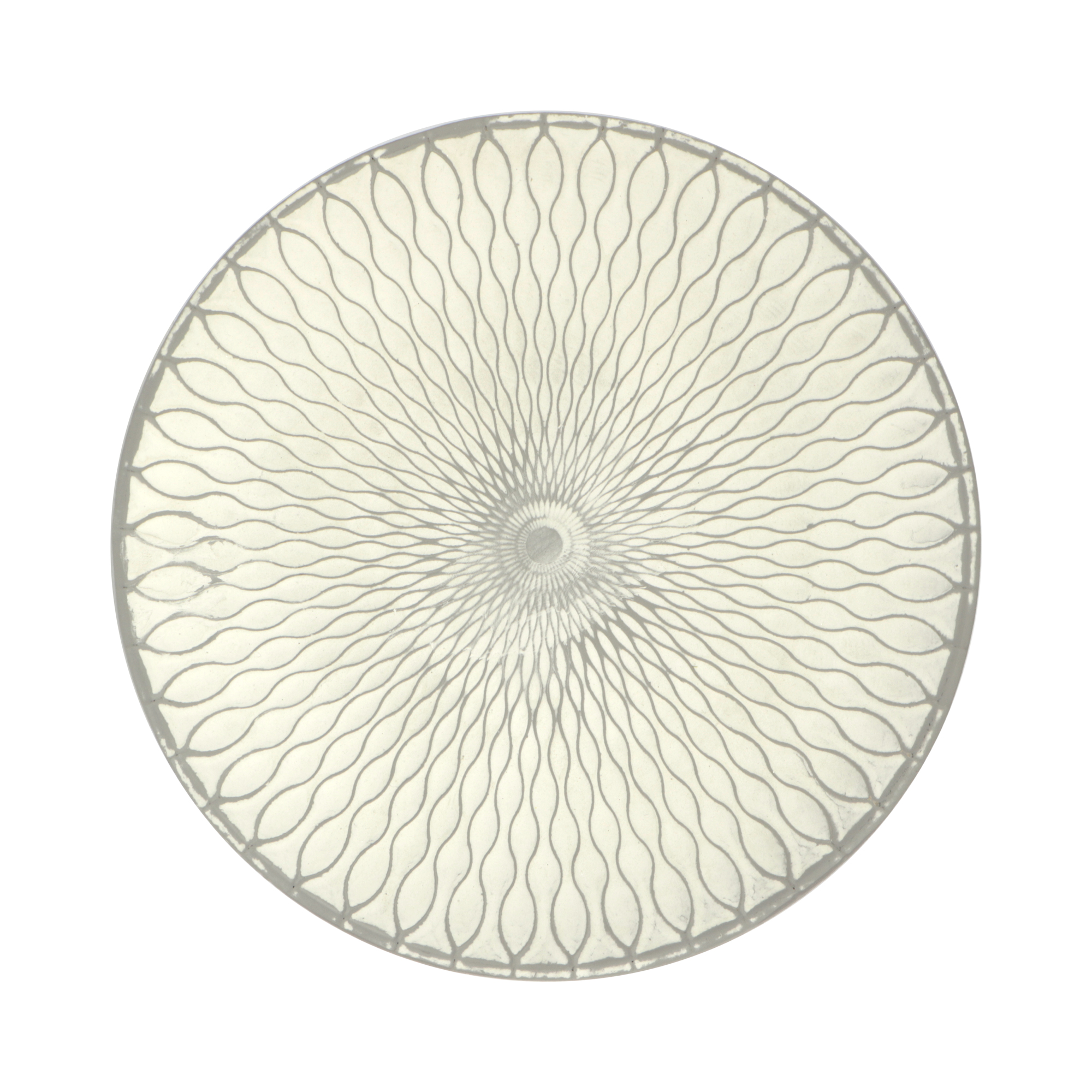 Afbeeldingen van Houten decoratiebord ø29x2,5 cm wit/grijs