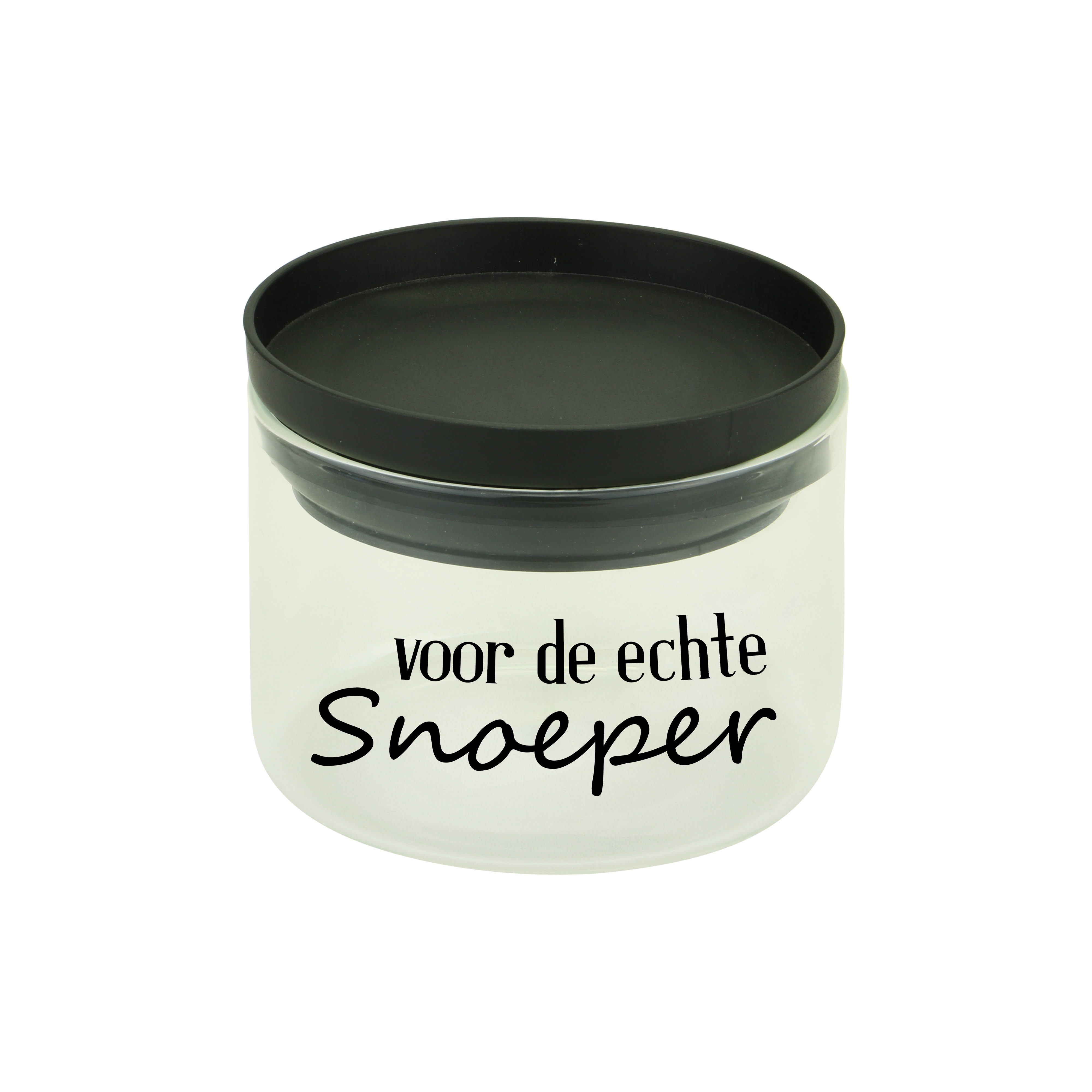 Afbeeldingen van Glazen pot 400 ml plastic deksel Voor de echte snoeper