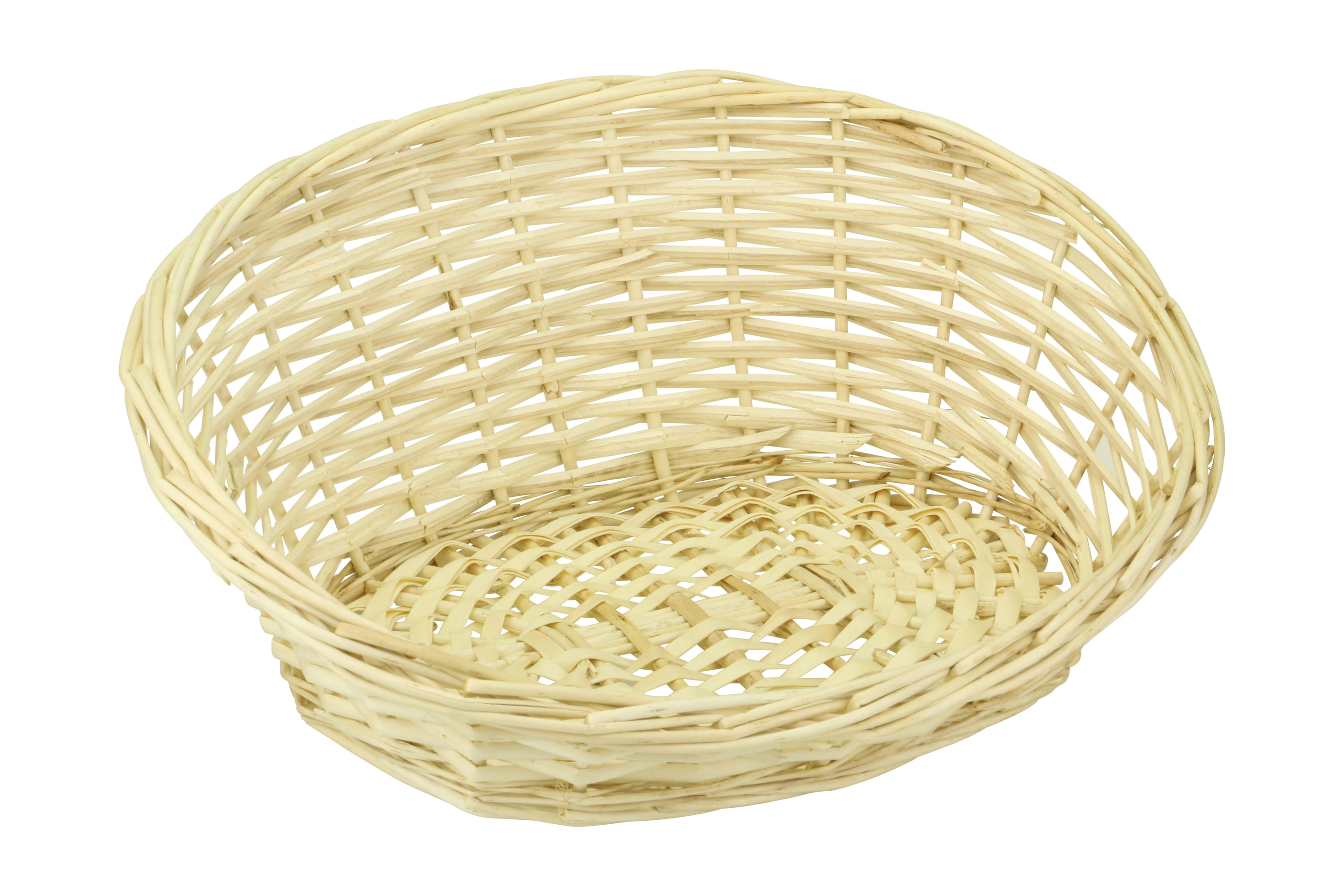 Afbeeldingen van Mand ovaal 39x33x8/15 cm met hoge rug, wilg