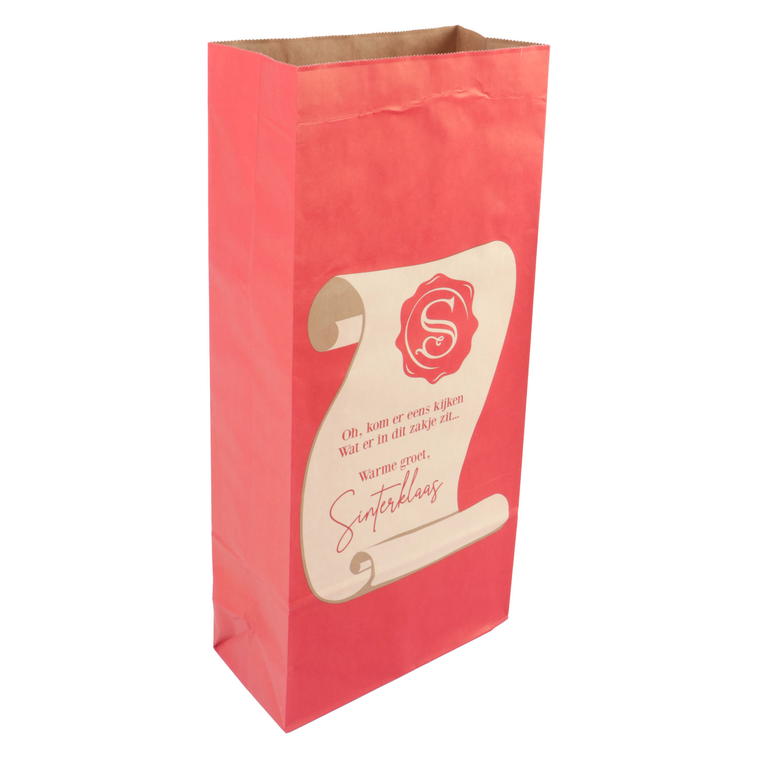 Afbeeldingen van Pak à 10 kadozak 20+10x47 cm Zak van sinterklaas 2025 incl knijper