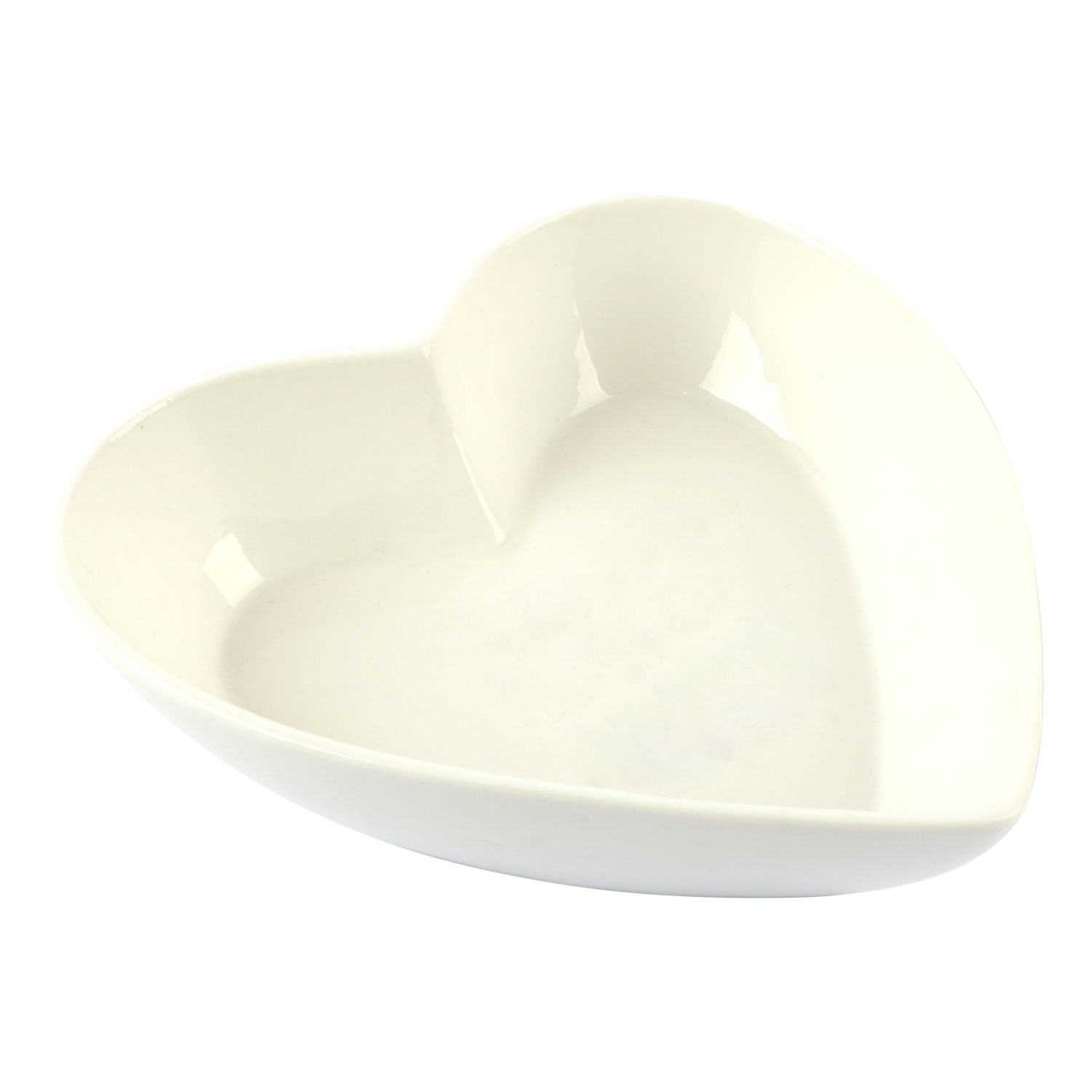 Afbeeldingen van Keramiek schaaltje wit 17,8x4,6 cm hartvorm