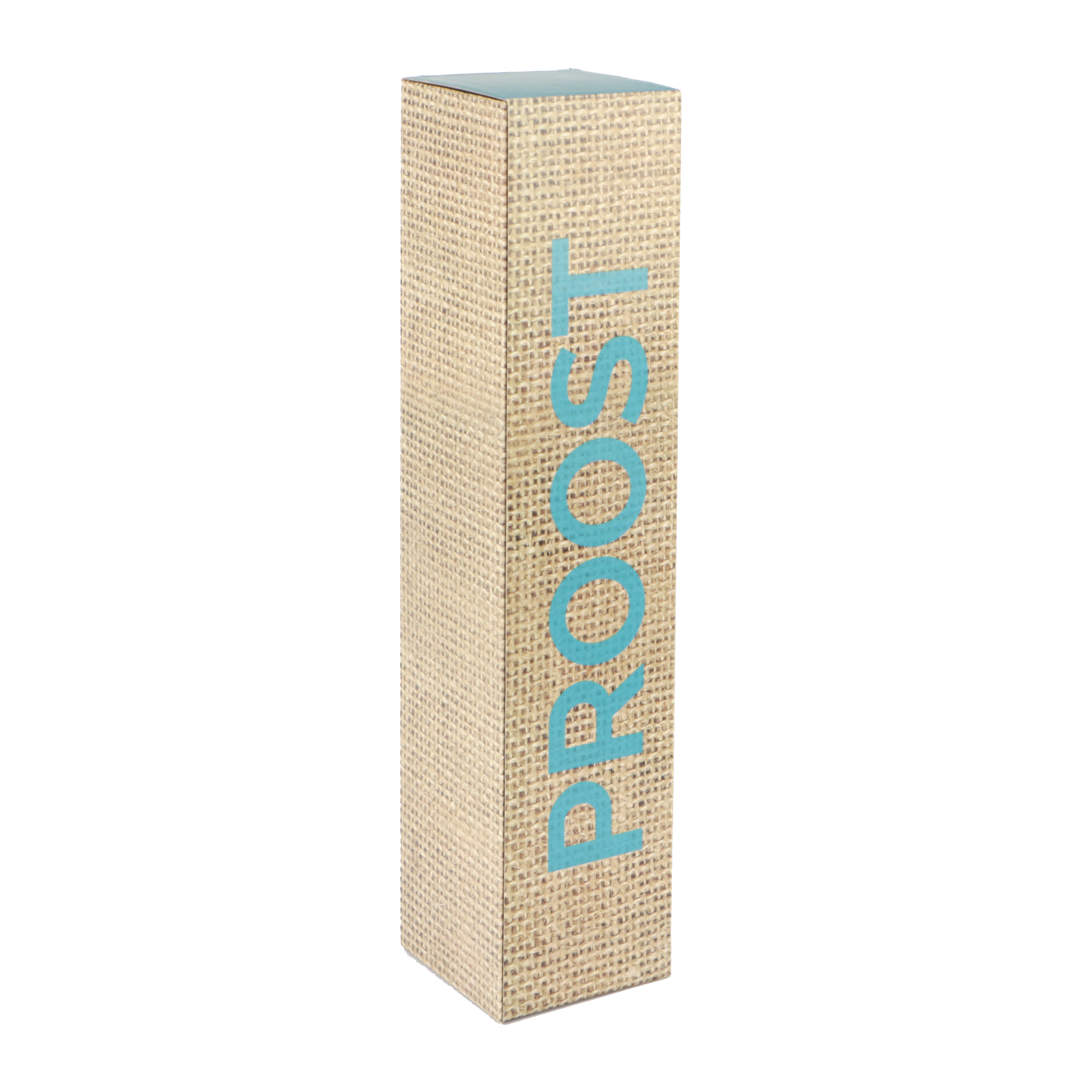 Picture of Kokerdoos 1 fles jute look Proost blauw 8x8x35,6 cm