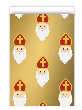 Afbeeldingen van Ds à 100 Sint letterzak 17x4x25 cm goud Sint