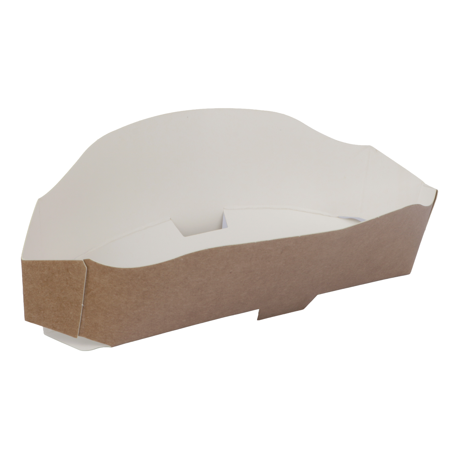 Afbeeldingen van Pak à 50 baguette bak 17x8,1x4,3 cm kraft/wit